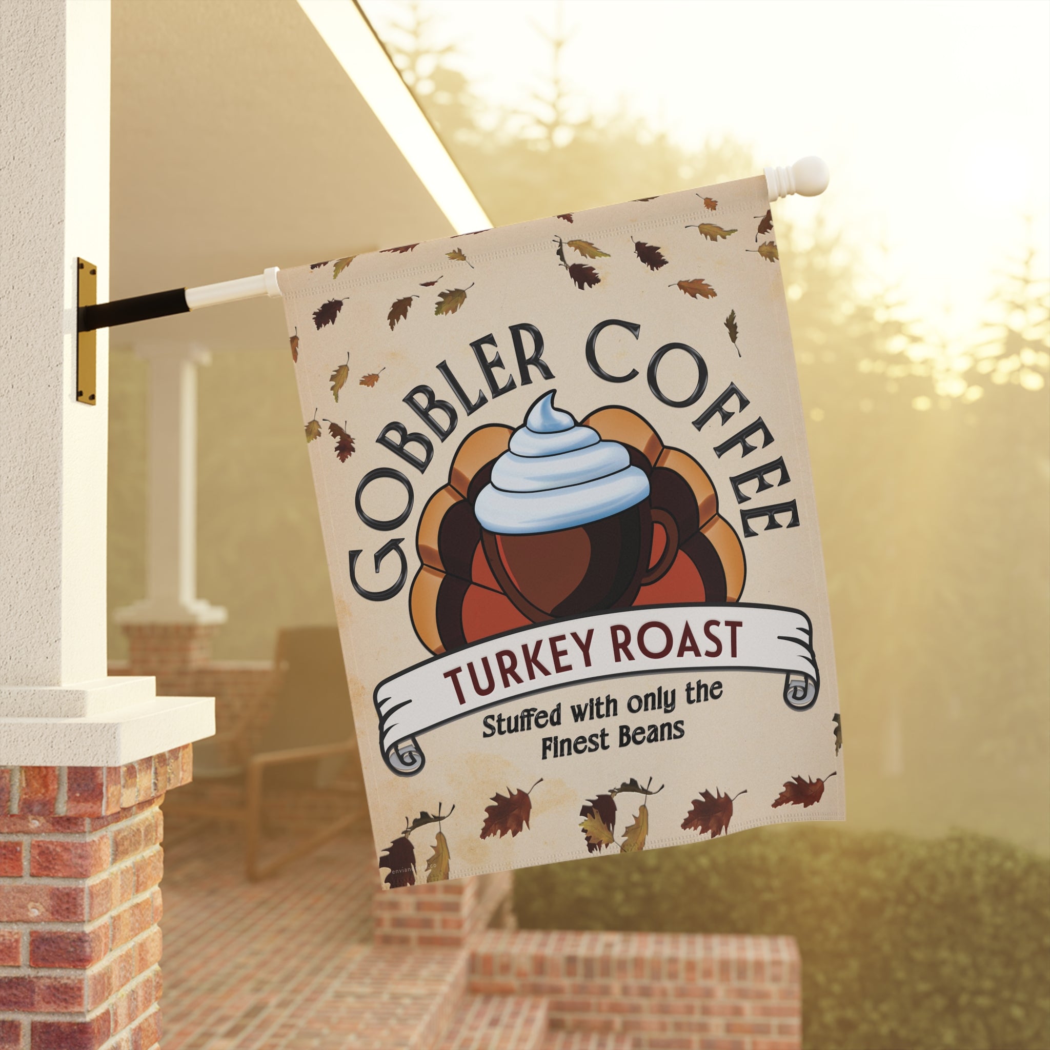 Turkey Roast Coffee Funny Thanksgiving Yard Flag