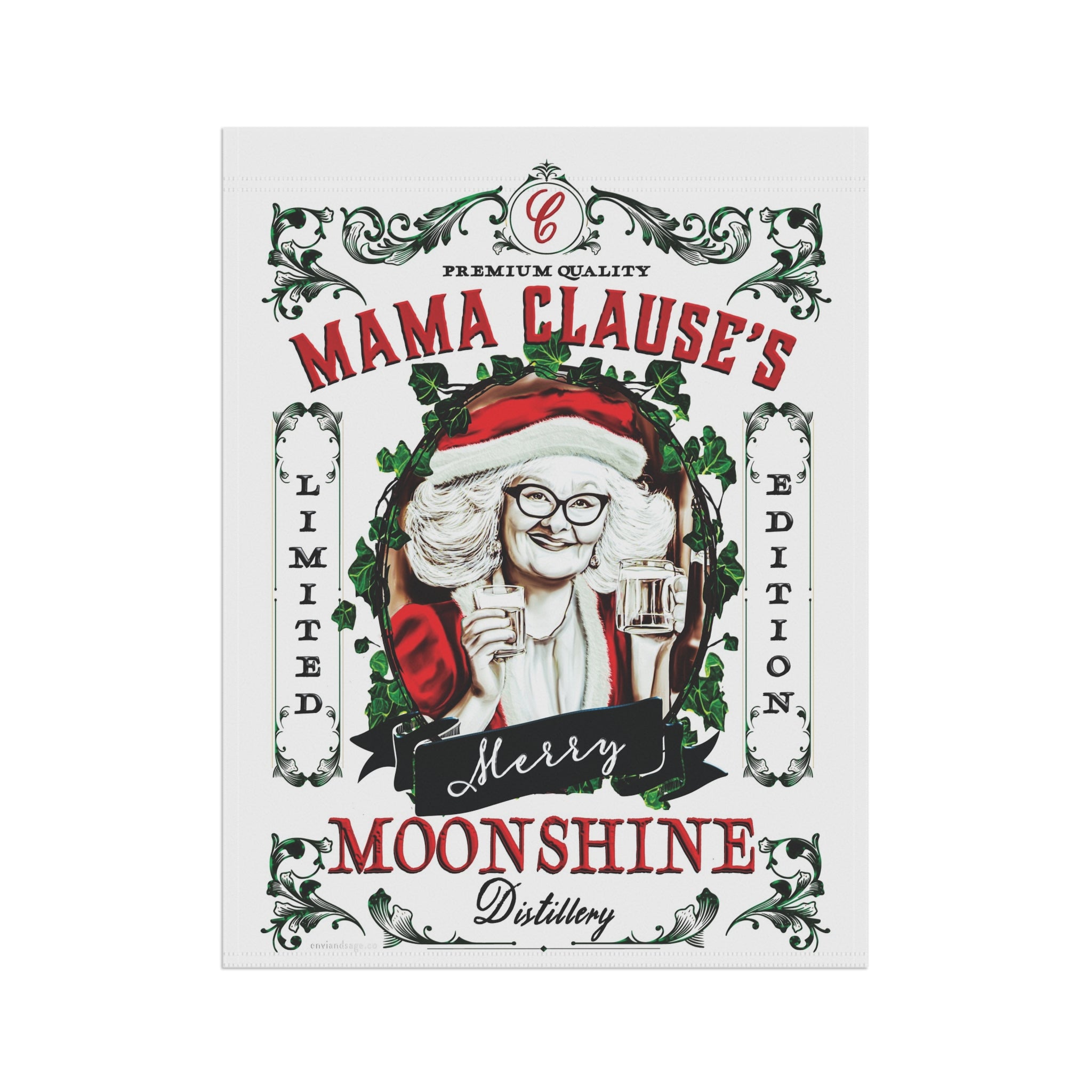 Mama Clause Moonshine Funny Christmas Flag