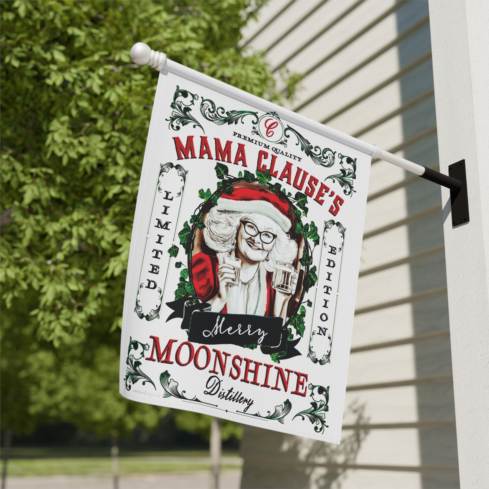 Mama Clause Moonshine Funny Christmas Flag