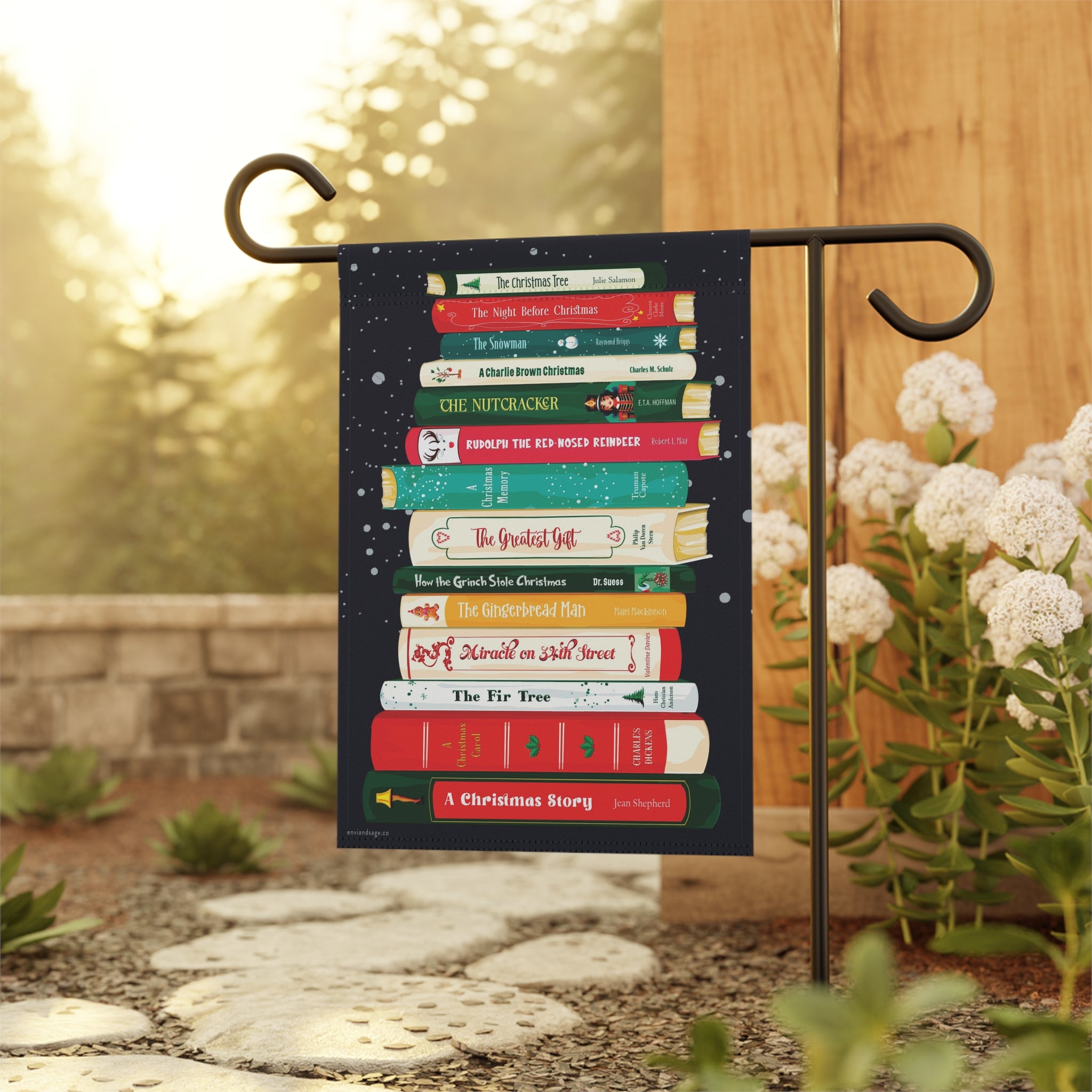 Classic Christmas Books Christmas Flag