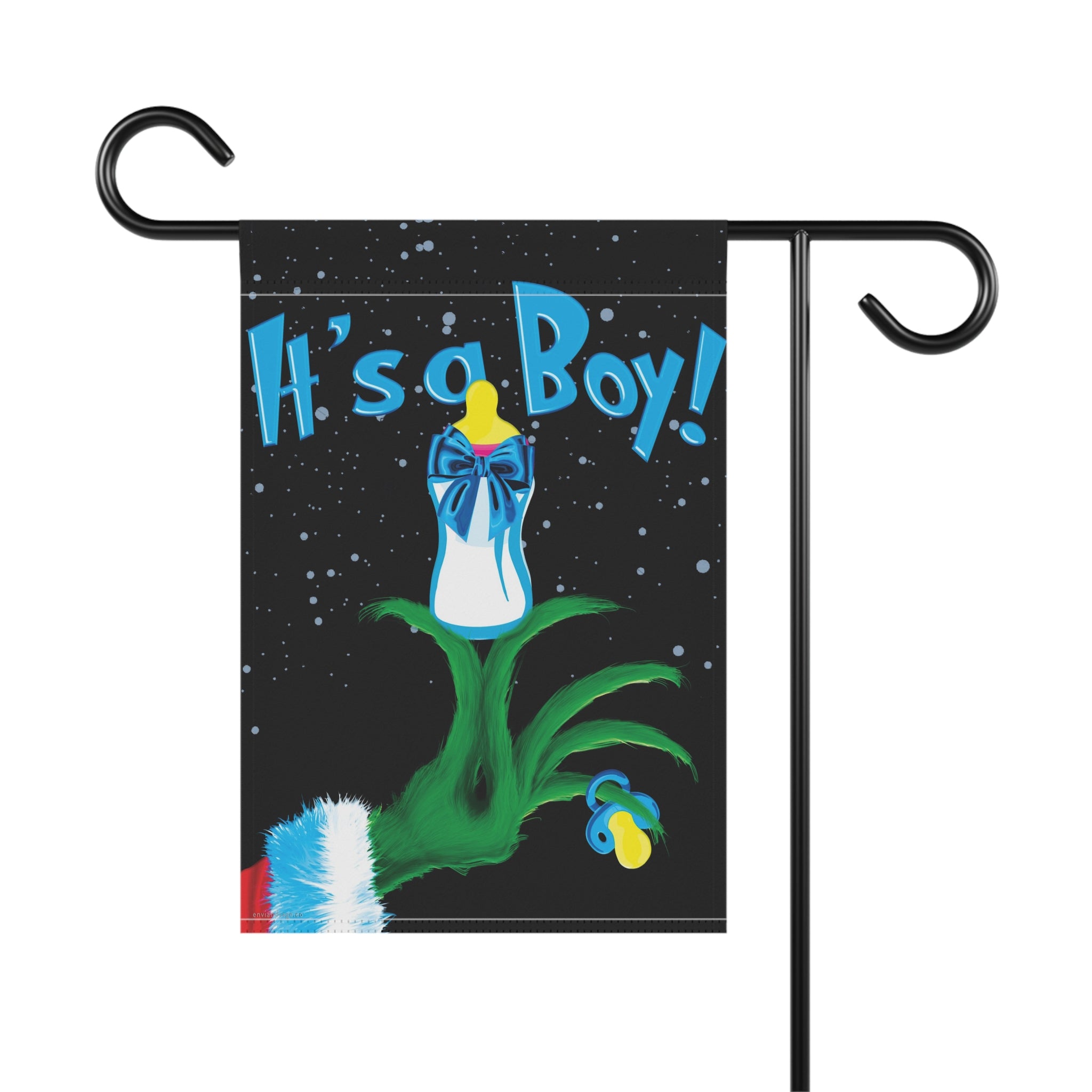 It's a Boy Grinch Holiday Baby Announcement Christmas Flag