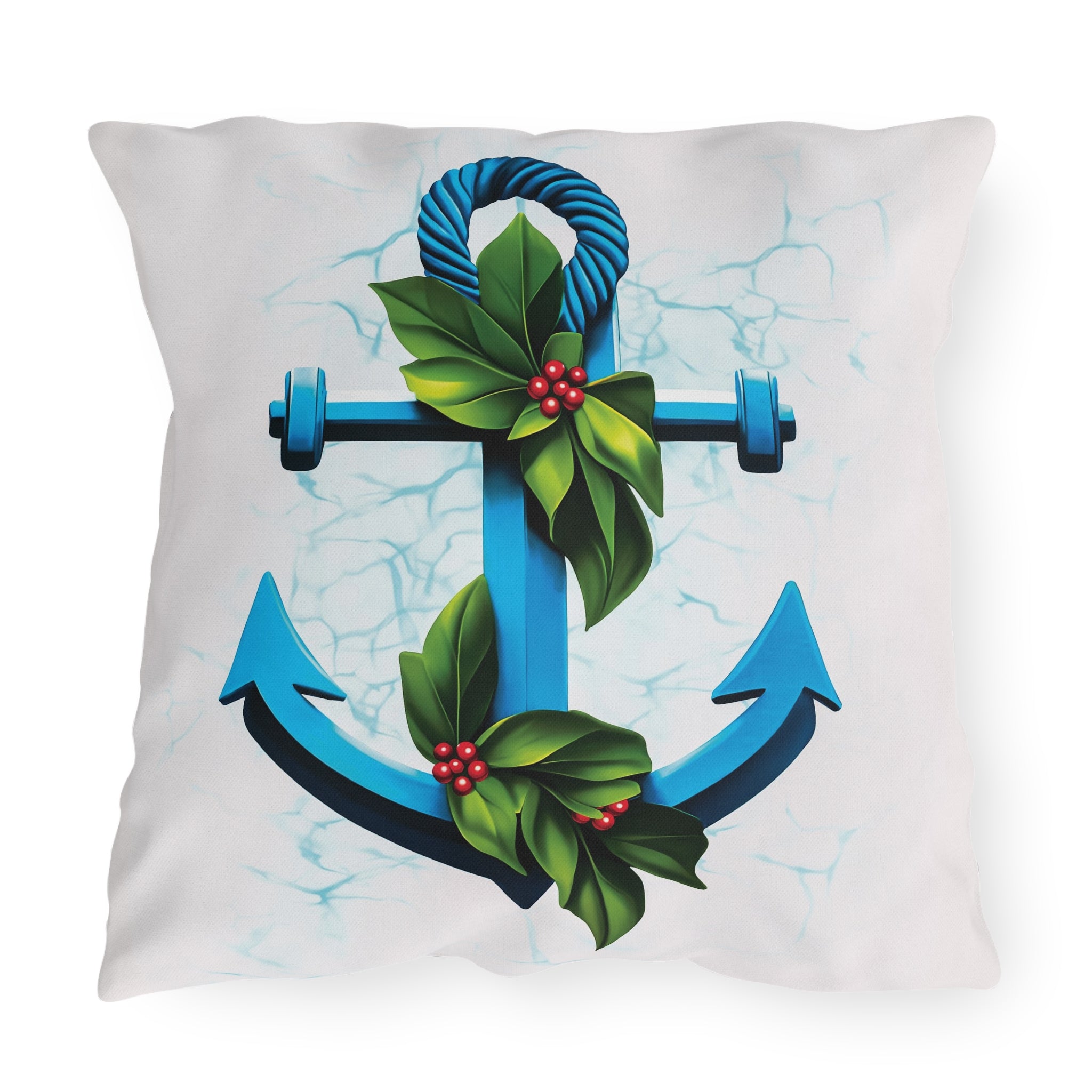 Nautical Coastal Christmas Throw Pillow