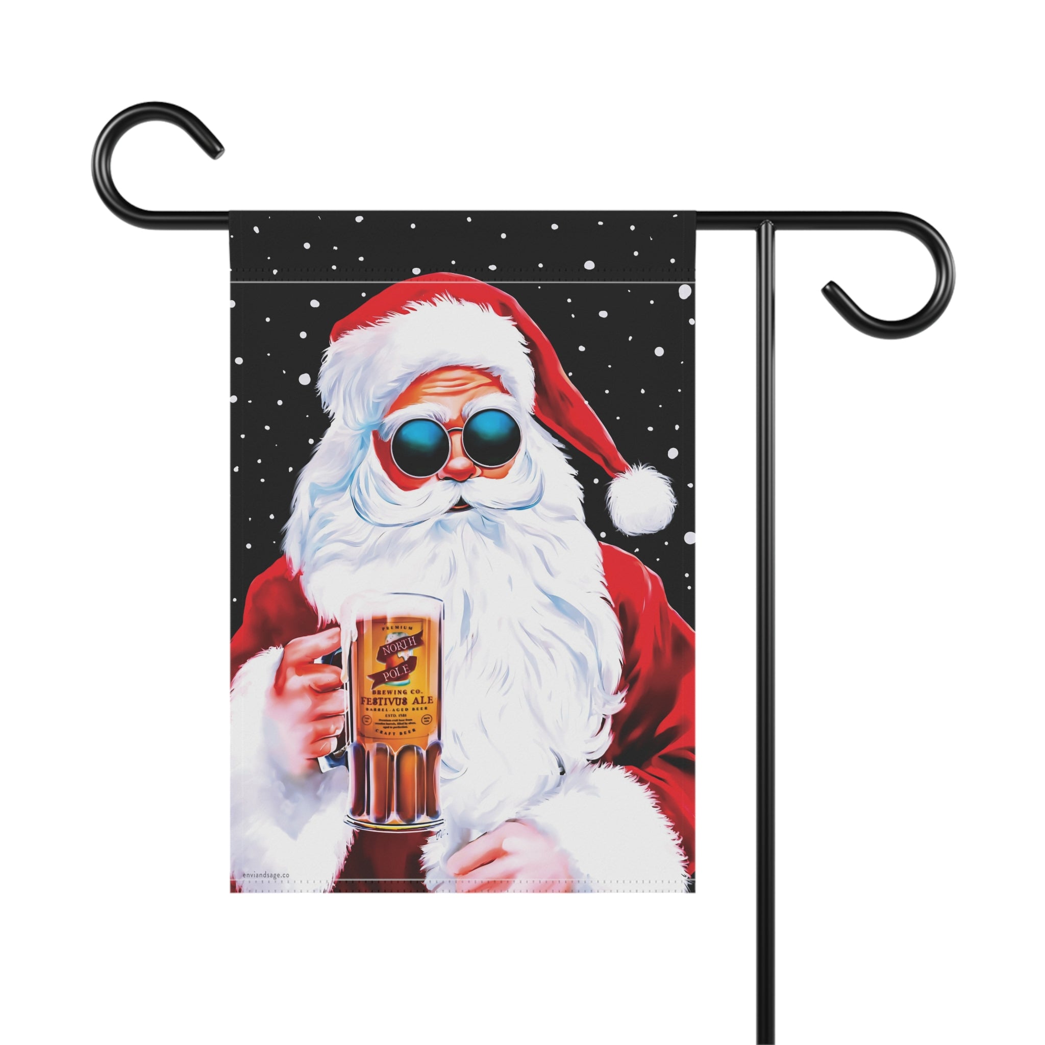 Groovy Santa Cheers Funny Christmas Flag
