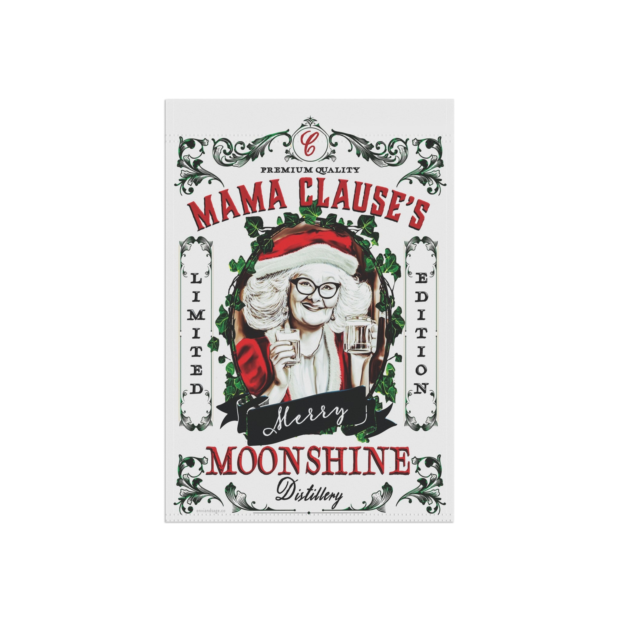 Mama Clause Moonshine Funny Christmas Flag