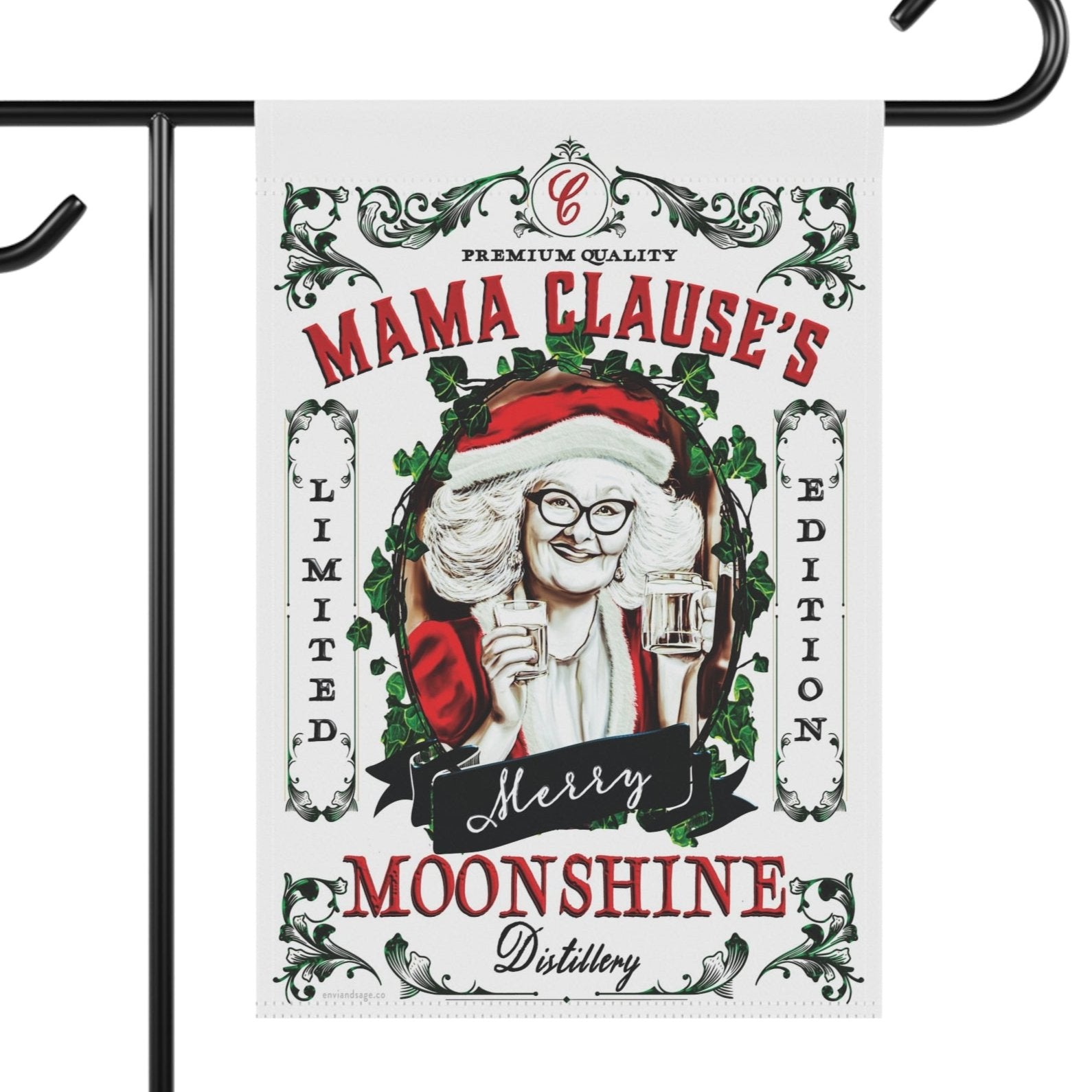 Mama Clause Moonshine Funny Christmas Flag