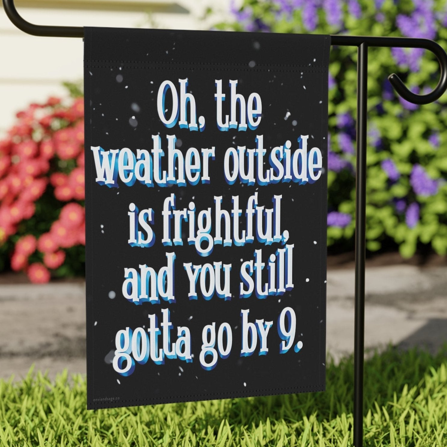 Leave By 9pm Funny Holiday Party Christmas Flag