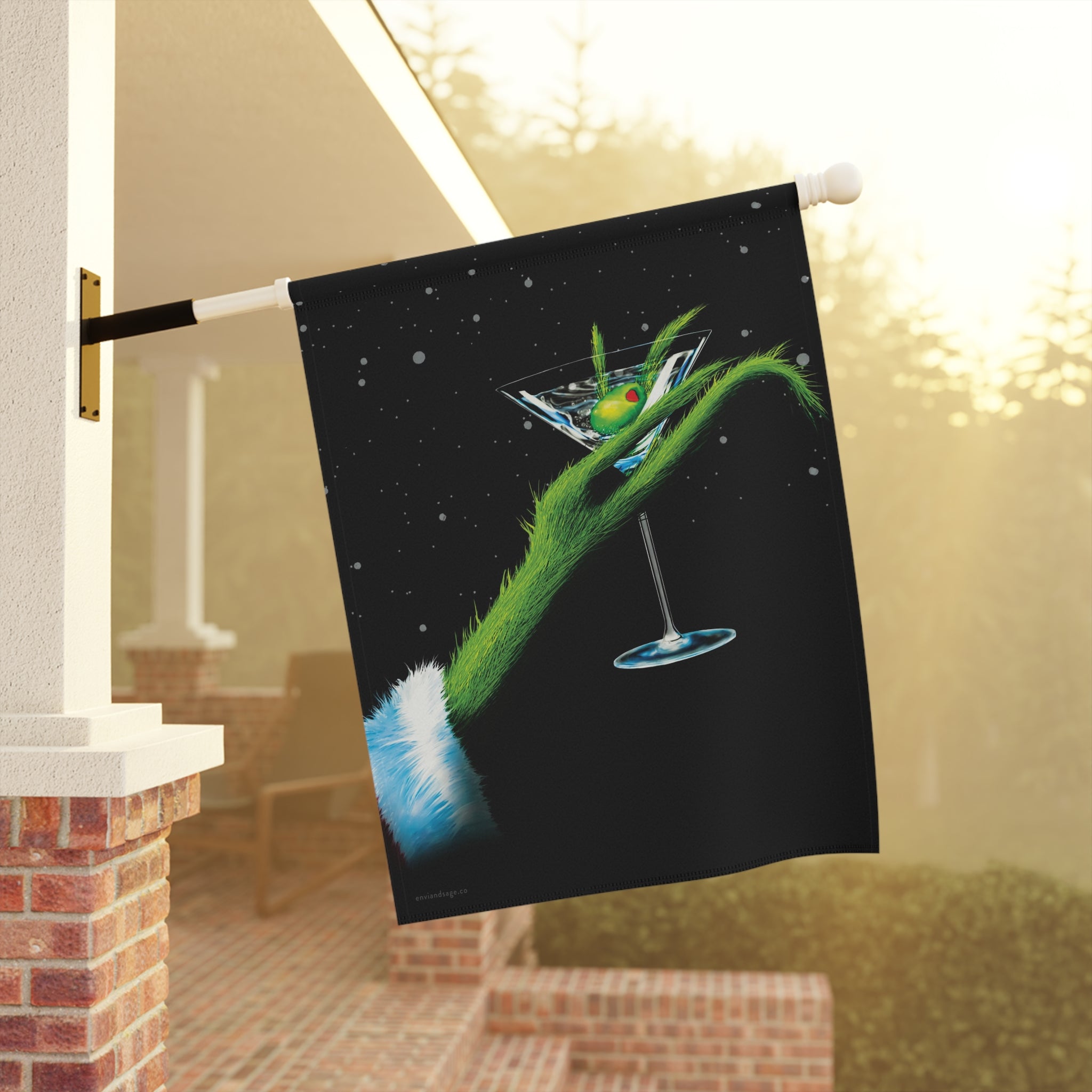 Martini Grinch Grinchmas Christmas Yard Flag