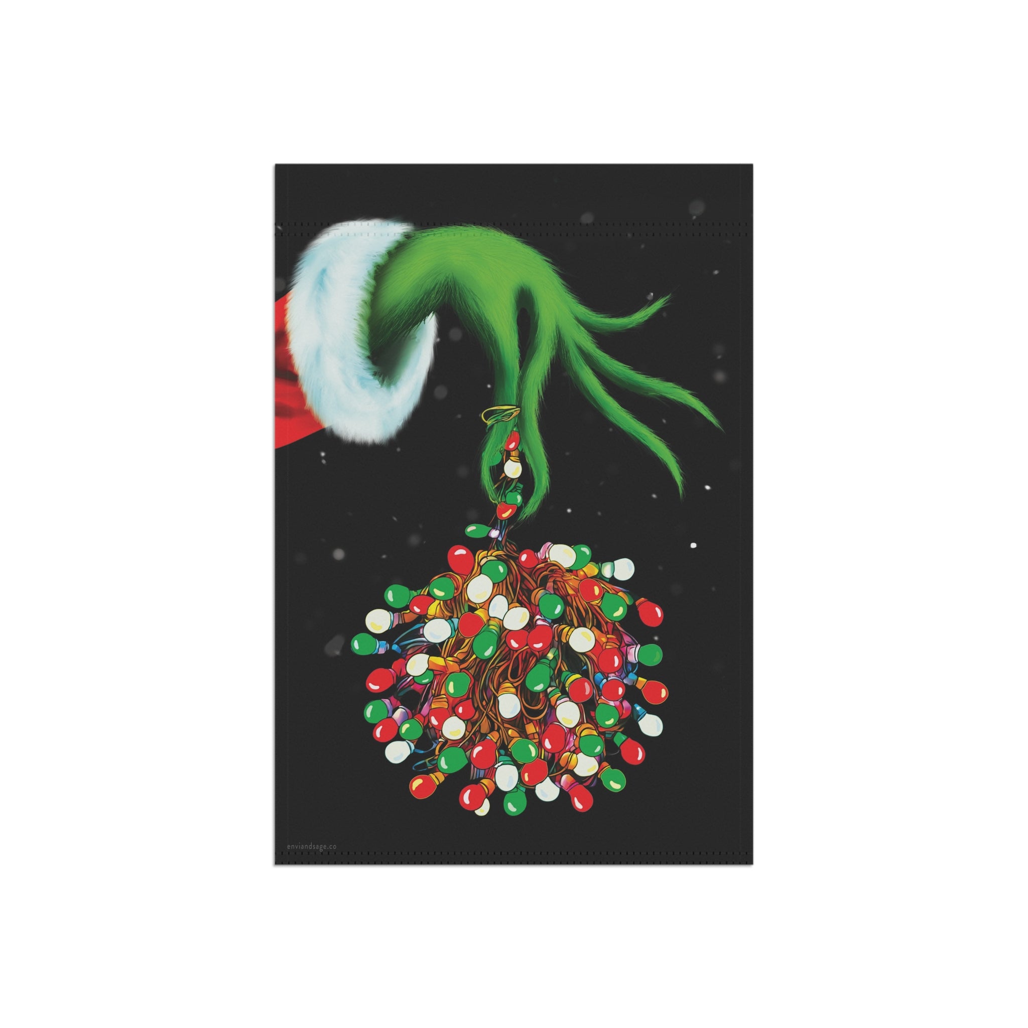 The Grinch Tangled Lights Funny Christmas Flag