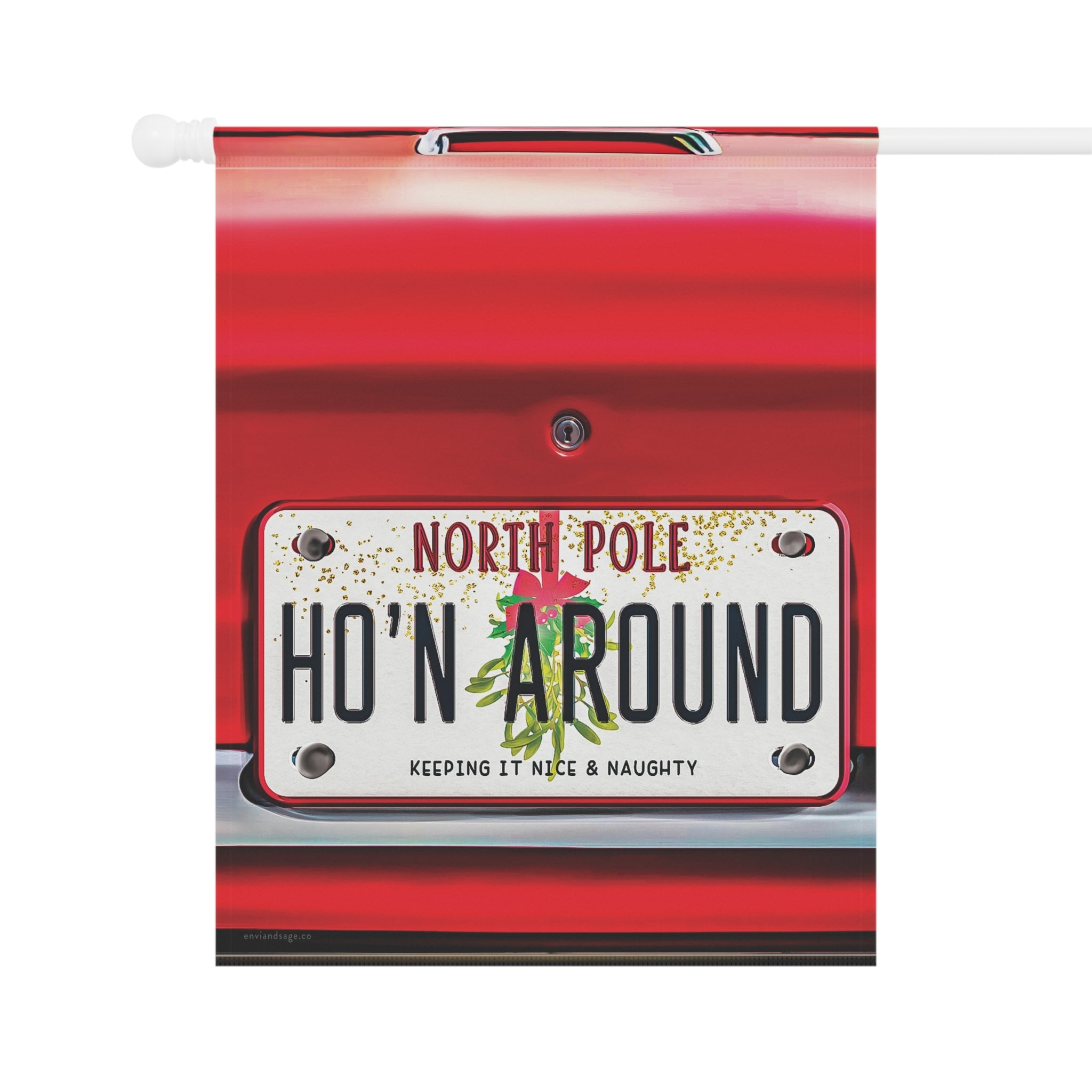 Santa's Sleigh Ho'n Around  Funny Yard Flag