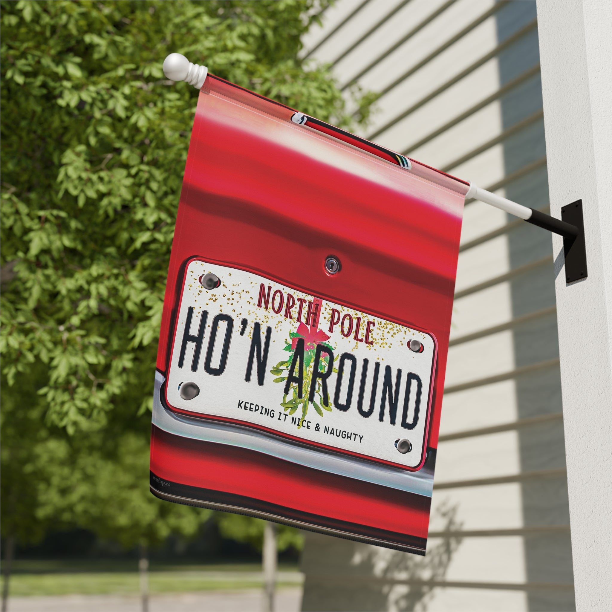 Santa's Sleigh Ho'n Around  Funny Yard Flag