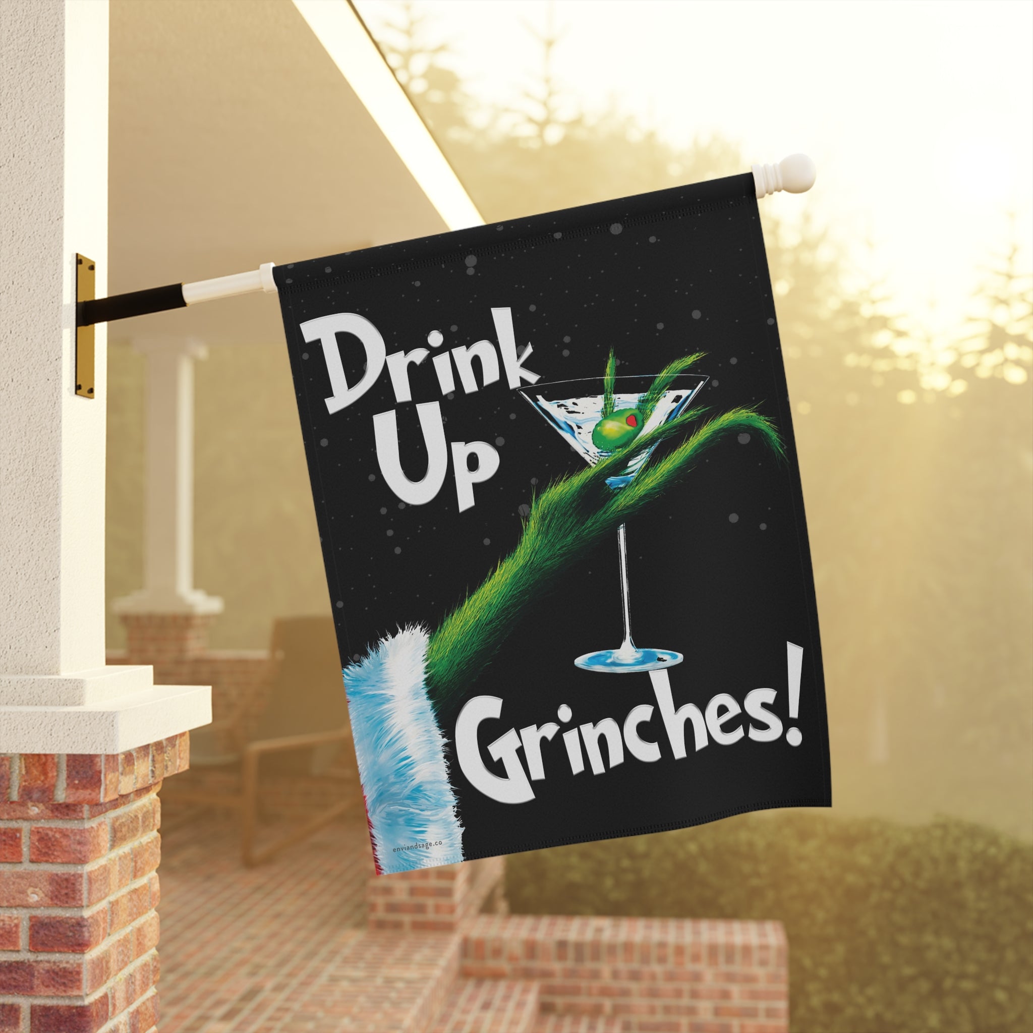 Drink Up Grinches Grinch Christmas Flag