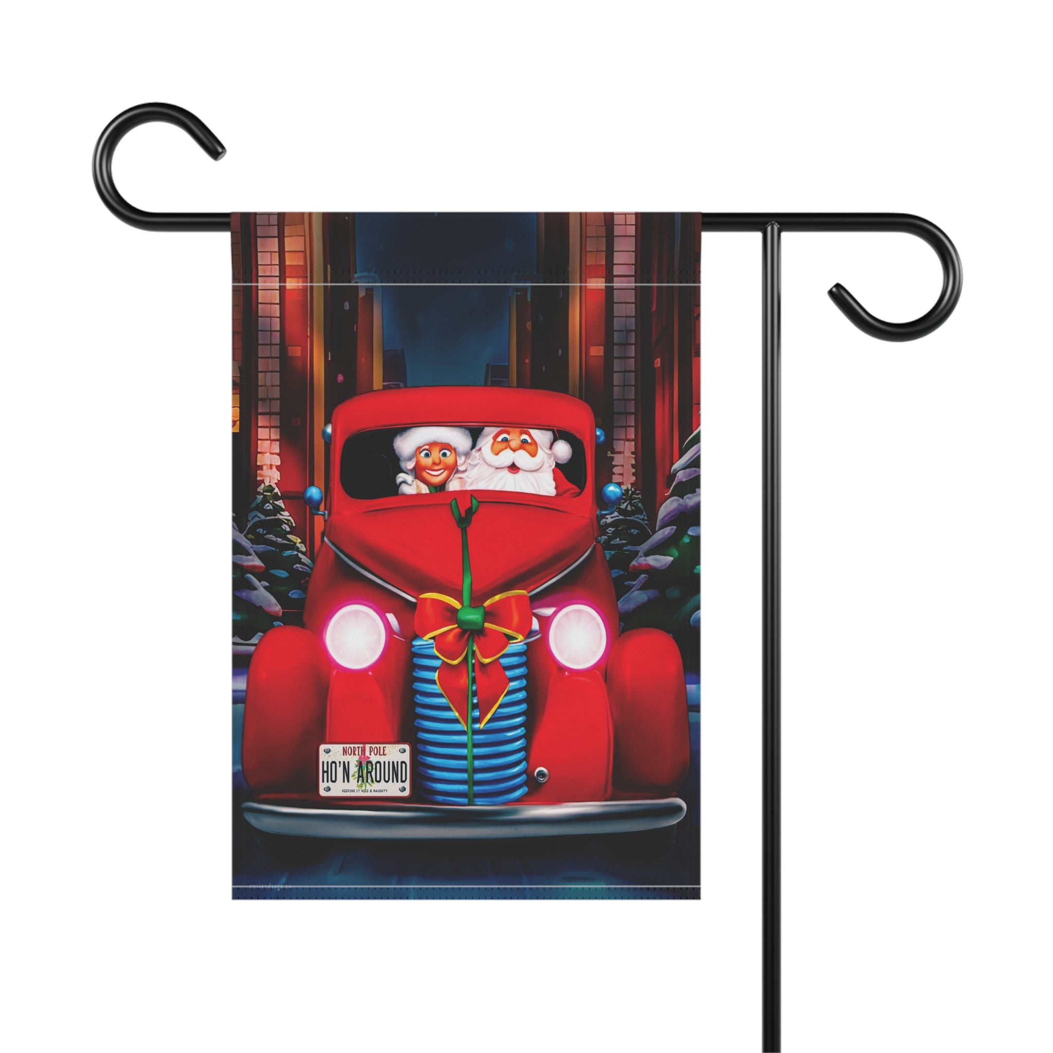 Santa Date Night Cute Holiday Yard Flag
