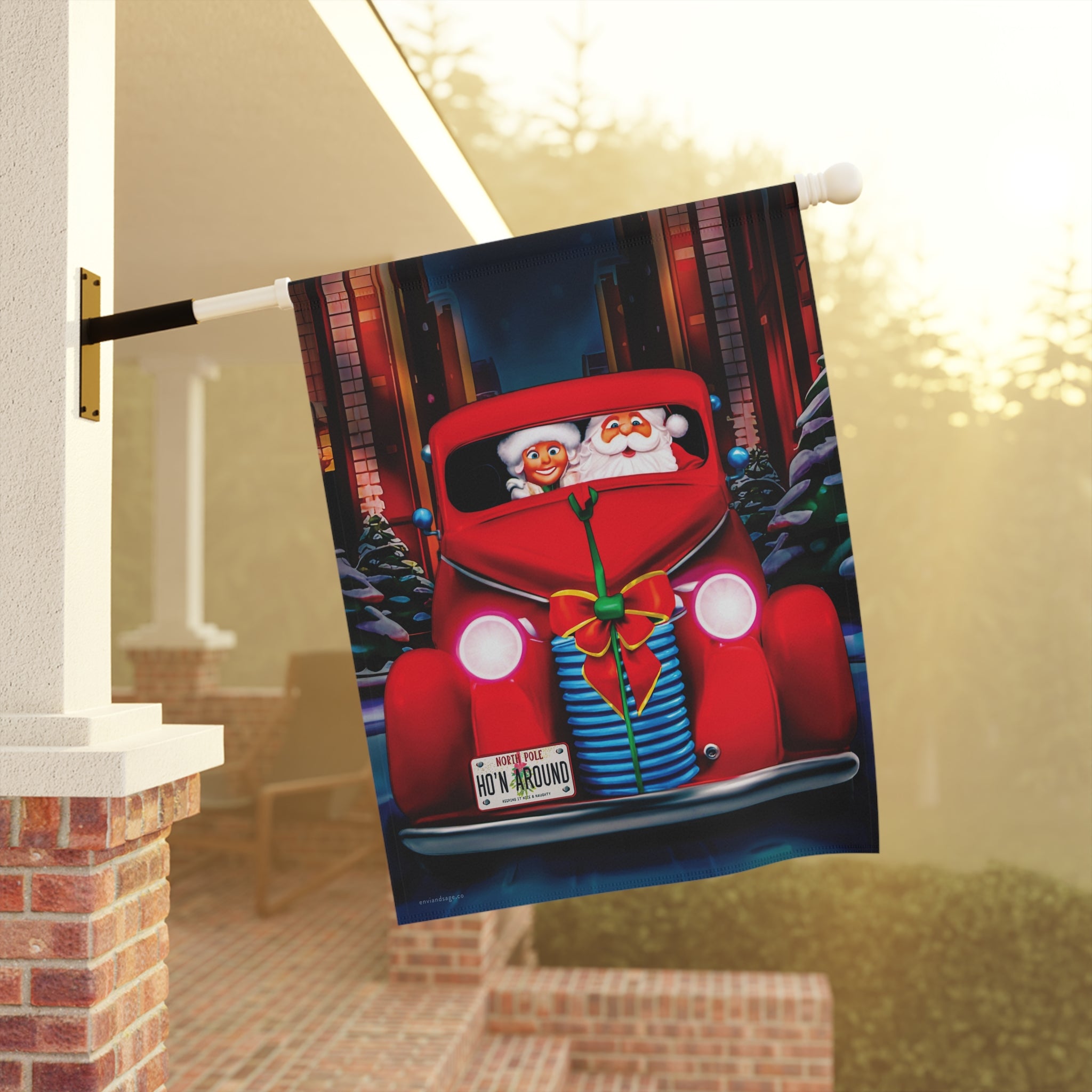 Santa Date Night Cute Holiday Yard Flag