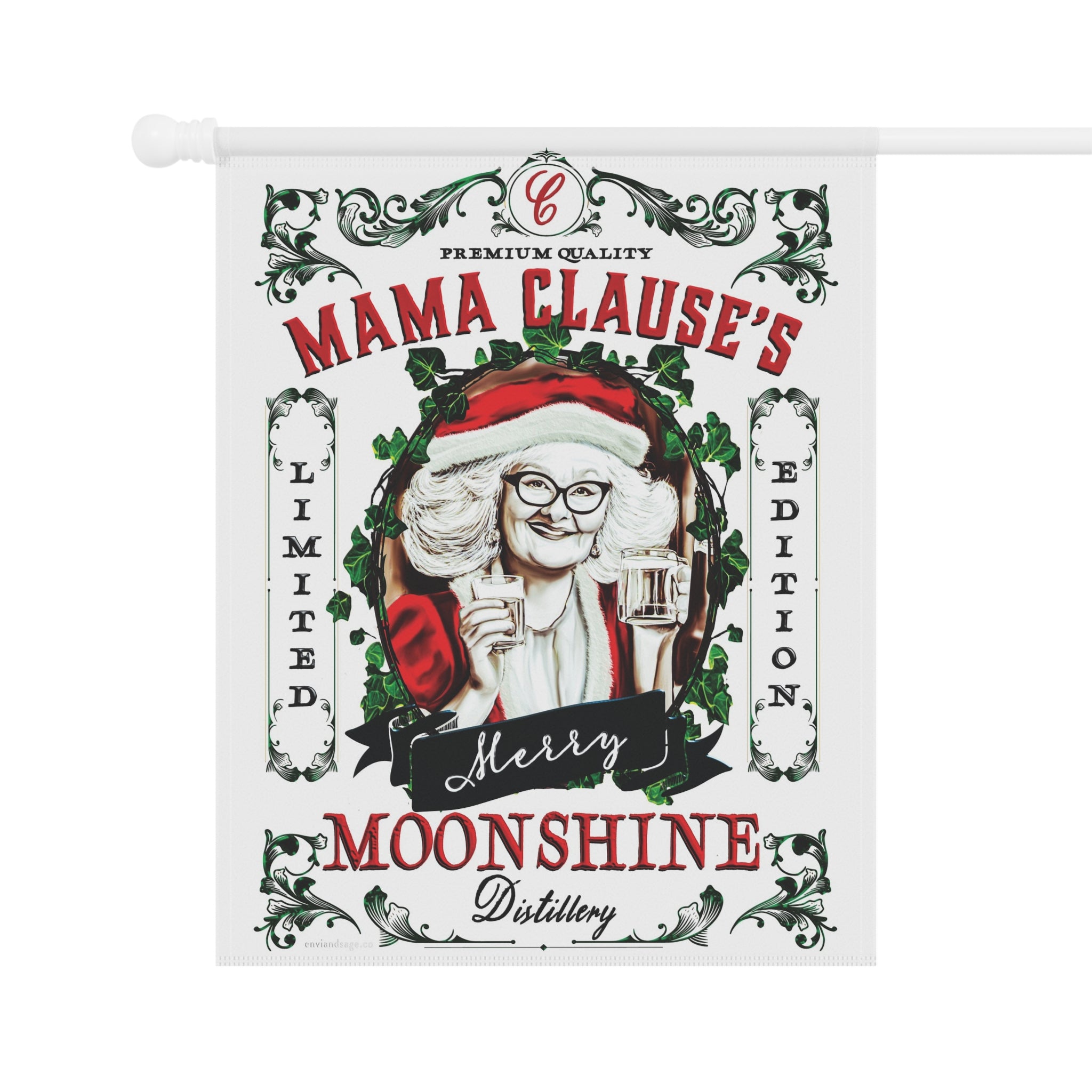 Mama Clause Moonshine Funny Christmas Flag