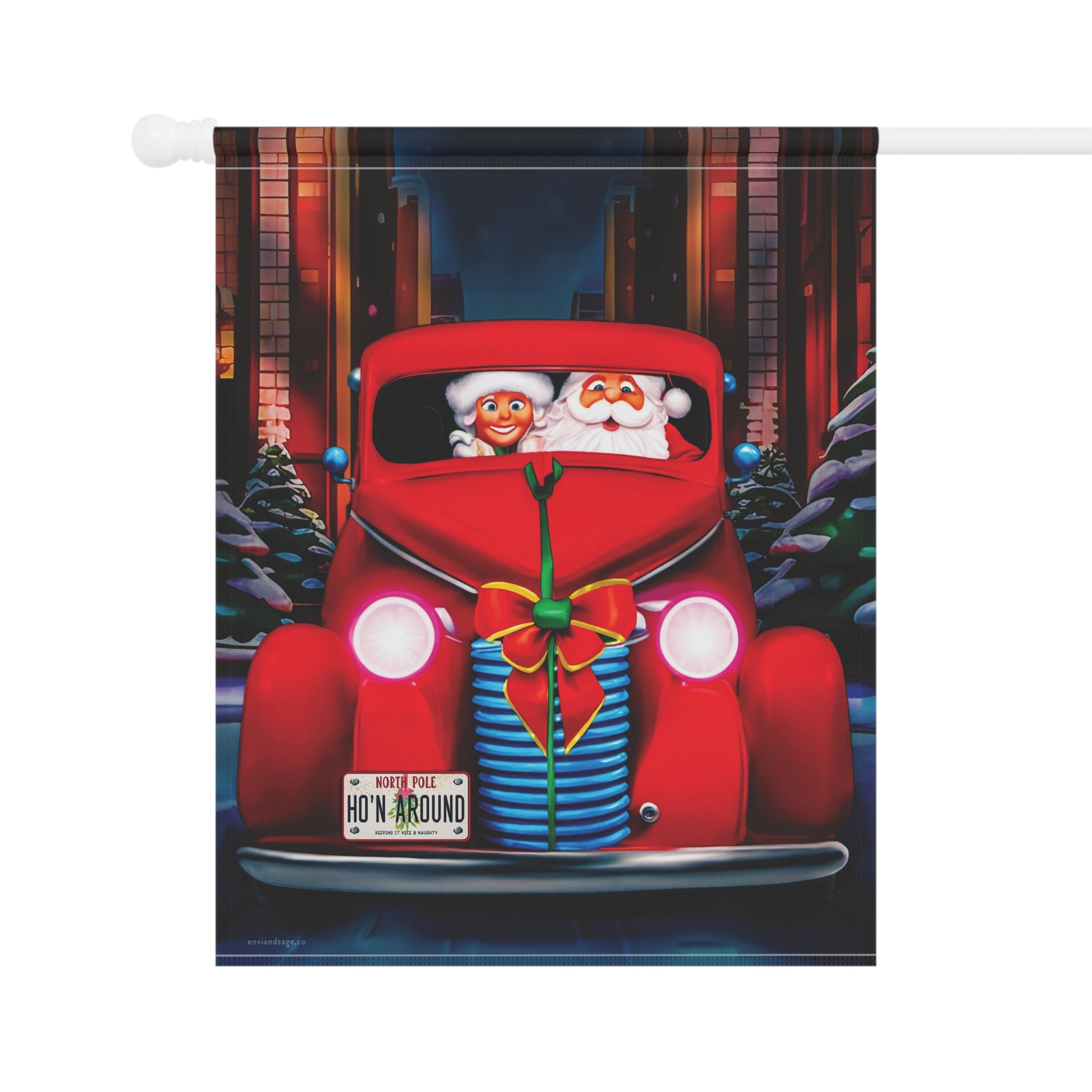 Santa Date Night Cute Holiday Yard Flag