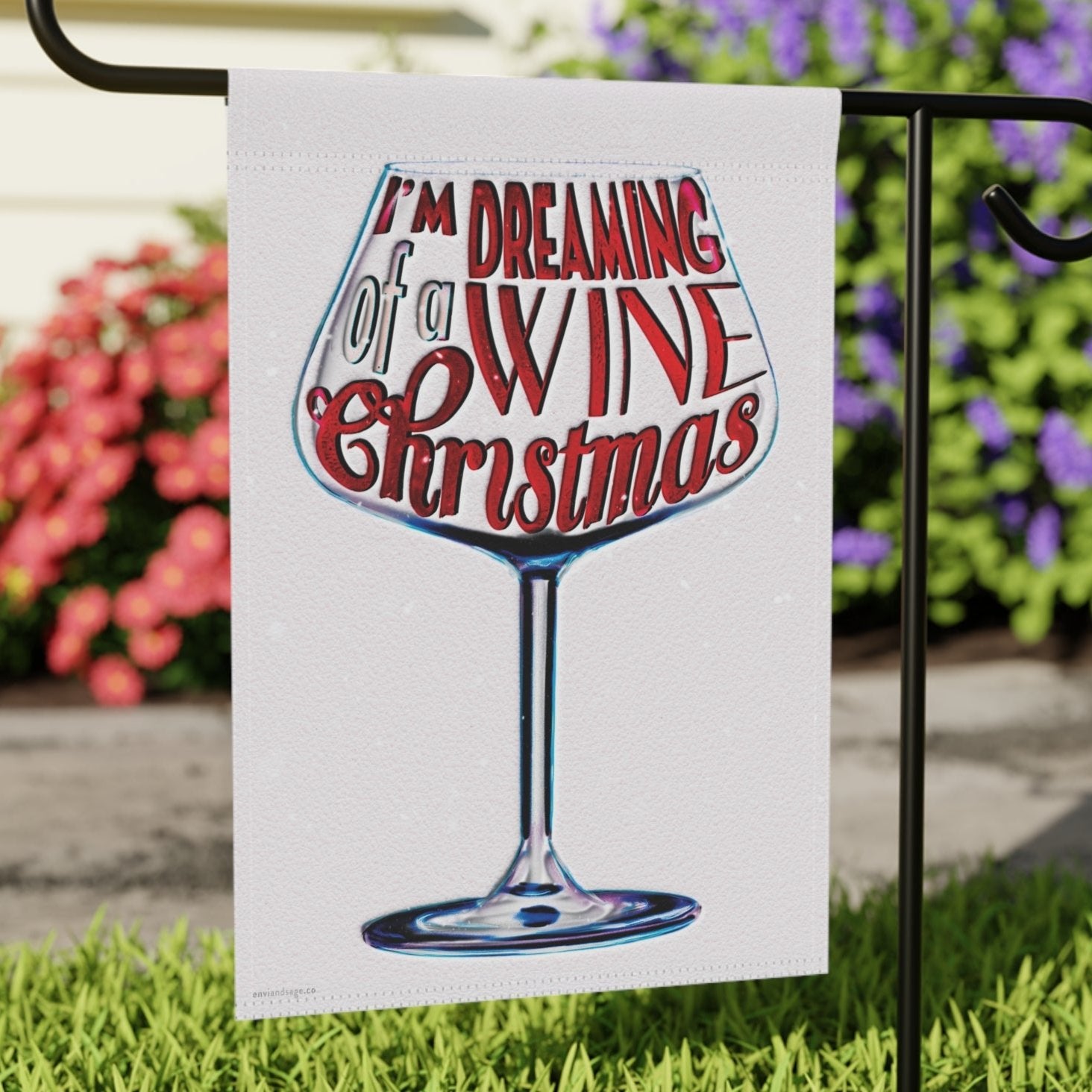 Dreaming of a Wine Christmas Yard Flag
