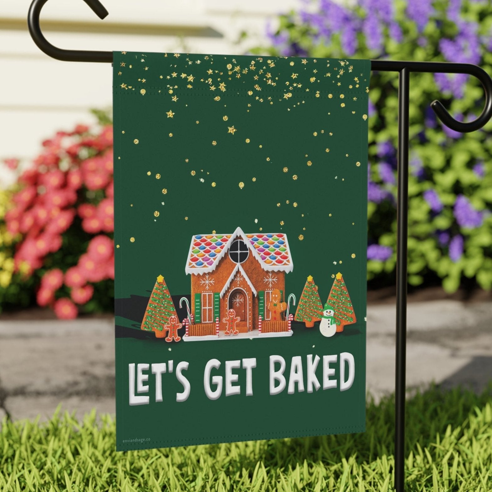 Let's Get Baked Funny Christmas Flag