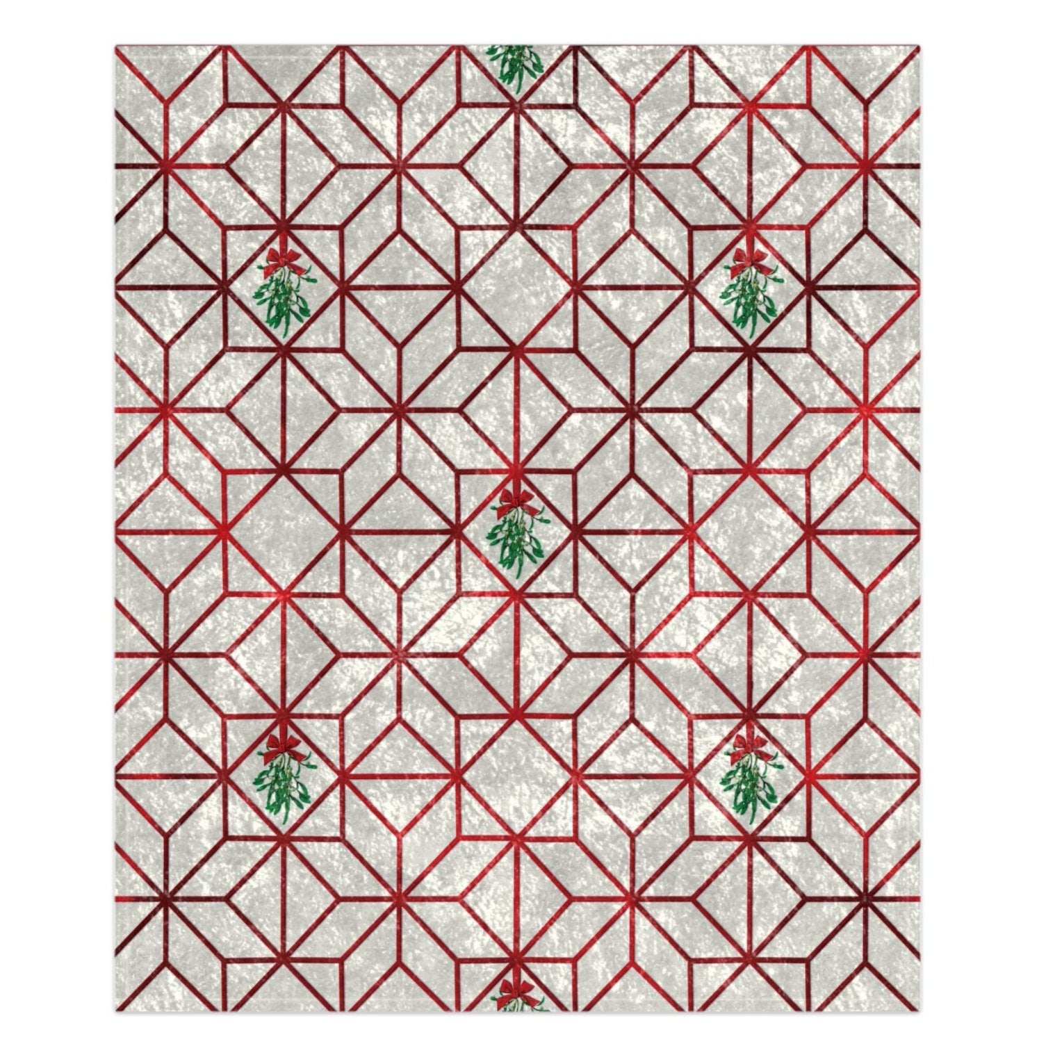 art deco misteltoe christmas blanket