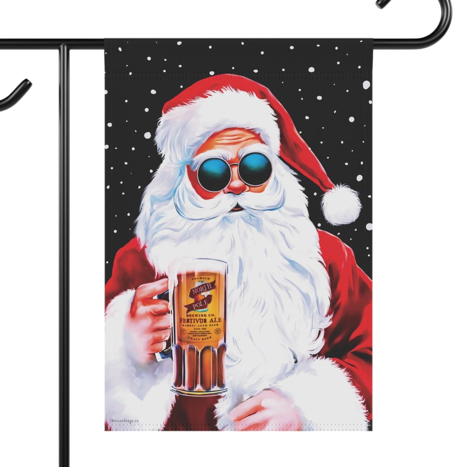 Groovy Santa Cheers Funny Christmas Flag
