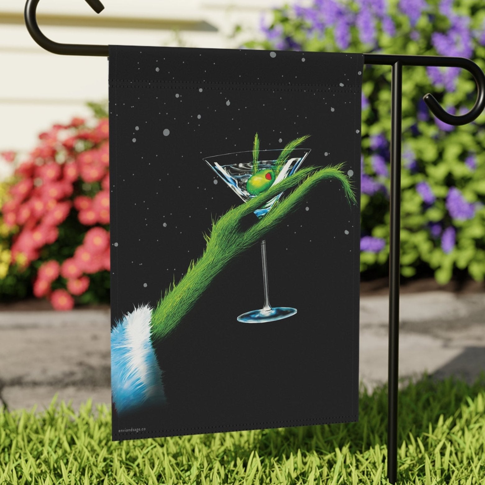 Martini Grinch Grinchmas Christmas Yard Flag