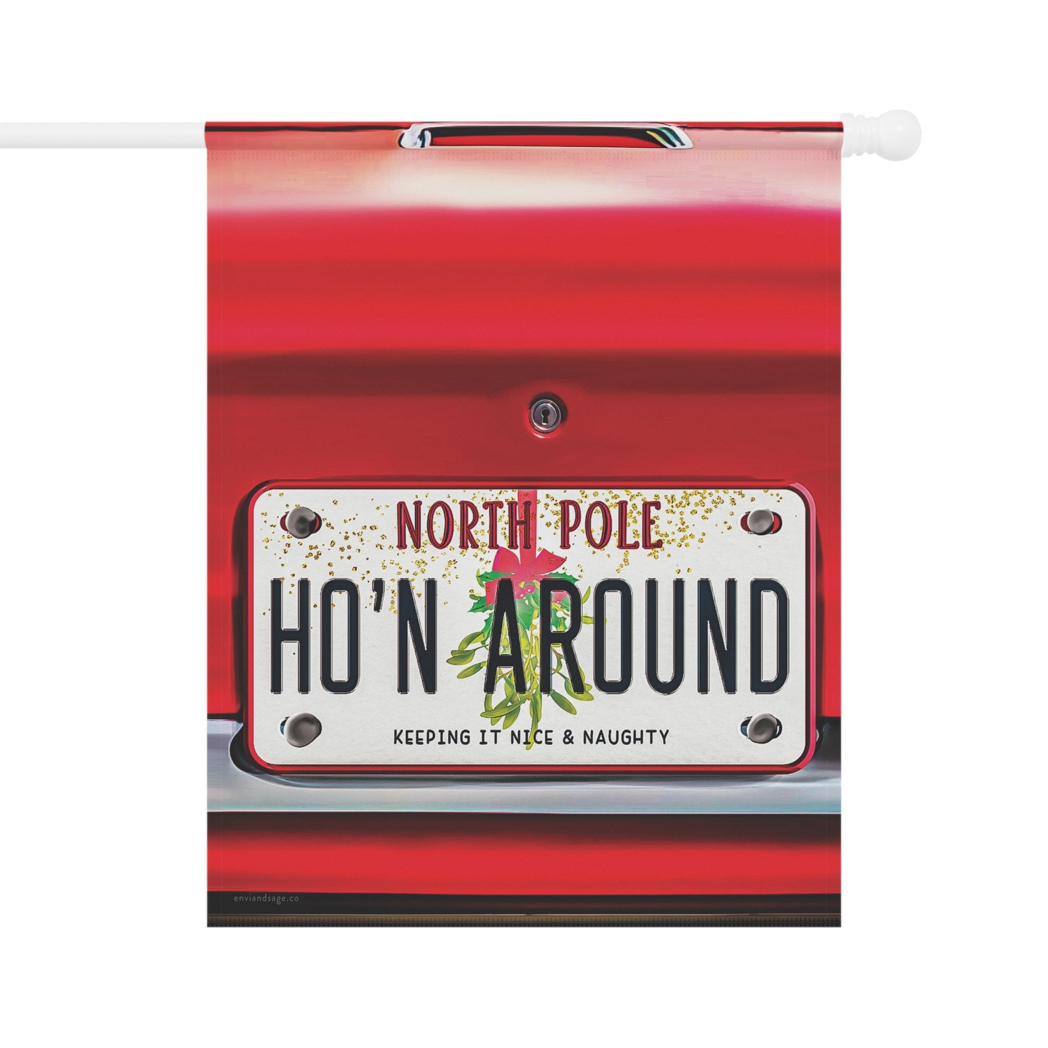 Santa's Sleigh Ho'n Around  Funny Yard Flag