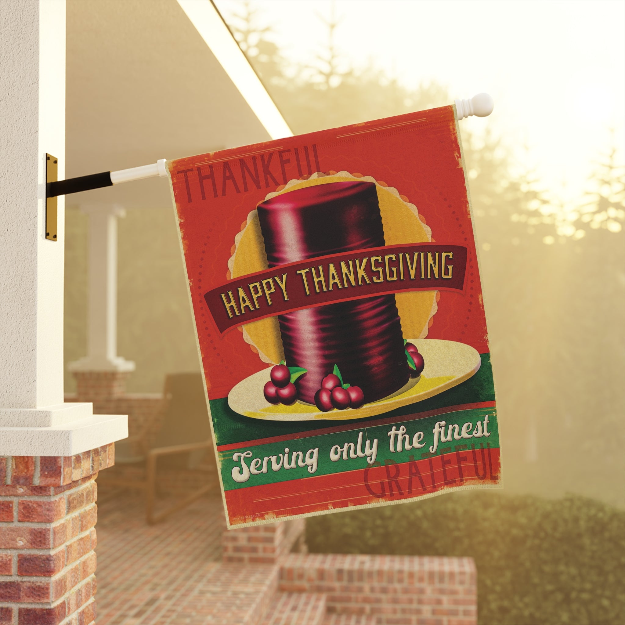 Cranberry Sauce Funny Retro Thanksgiving Yard Flag