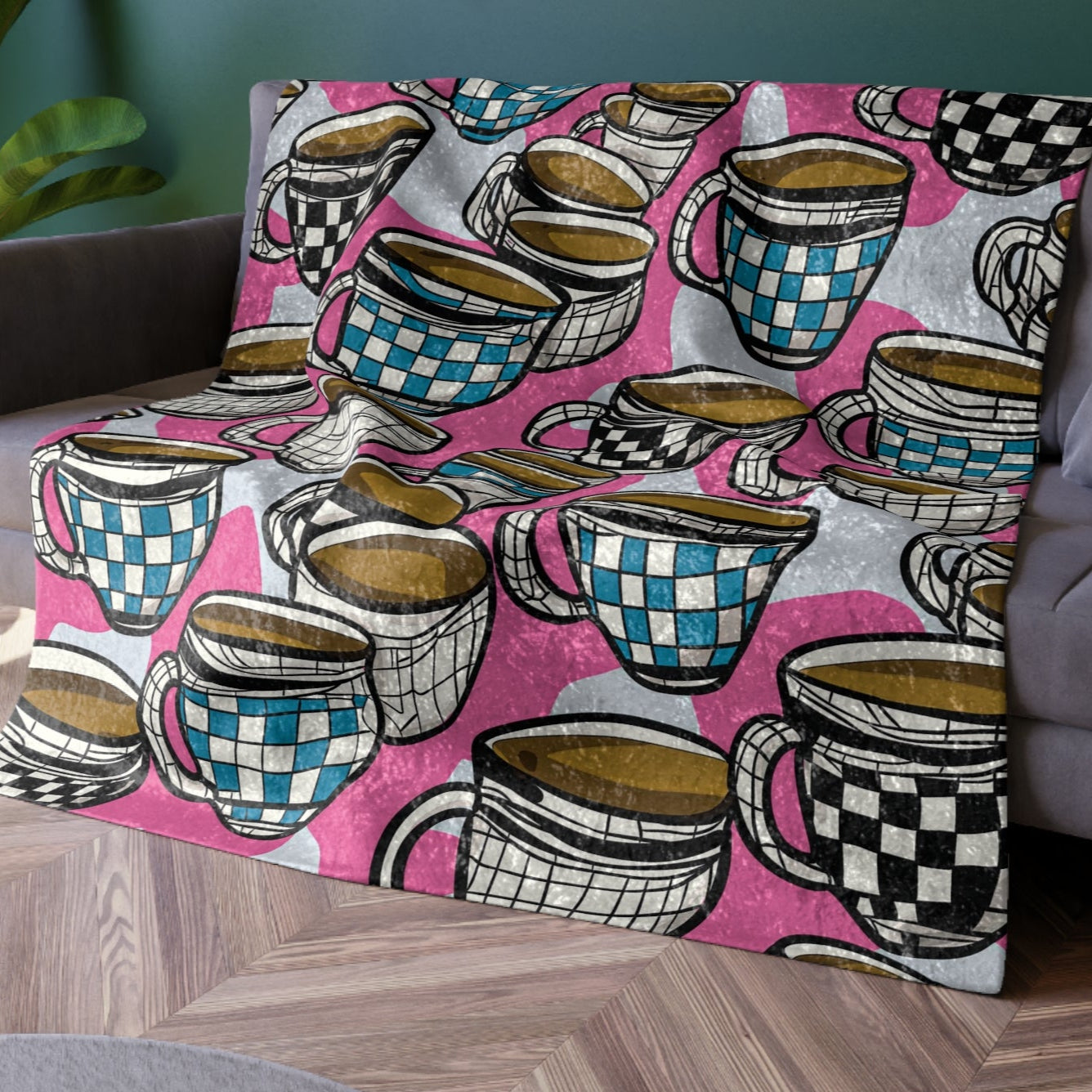 Coffee Lovers Abstract Decorative Throw Blanket