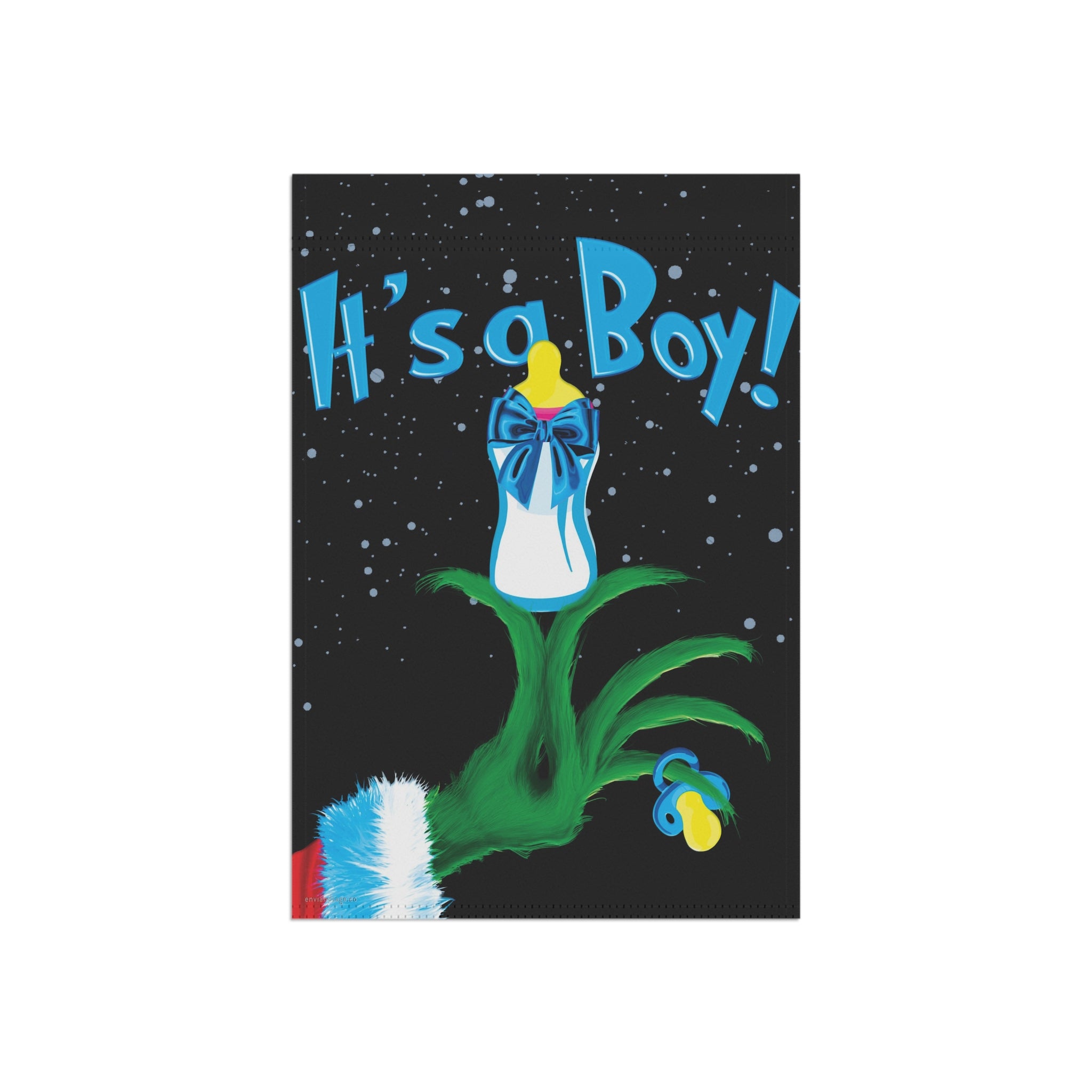 It's a Boy Grinch Holiday Baby Announcement Christmas Flag