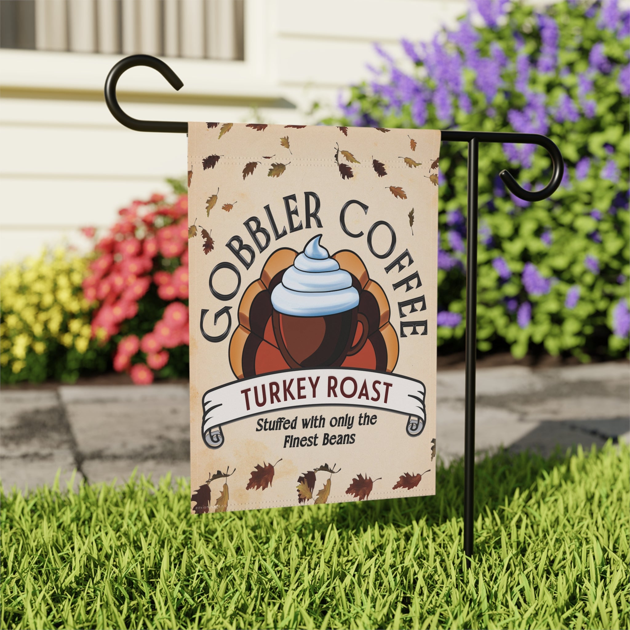 Turkey Roast Coffee Funny Thanksgiving Yard Flag