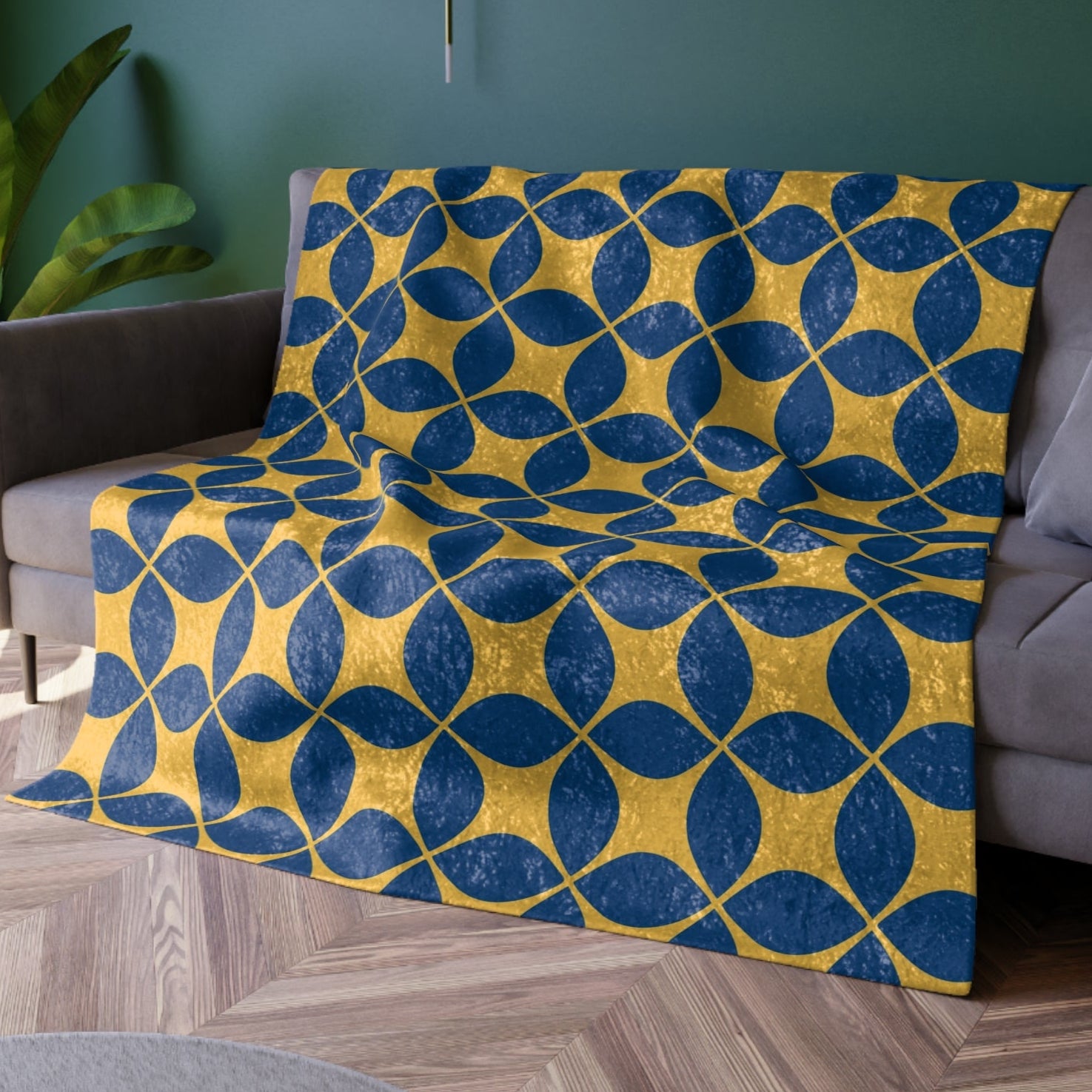 yellow and blue decorative throw blanket design trends 2025