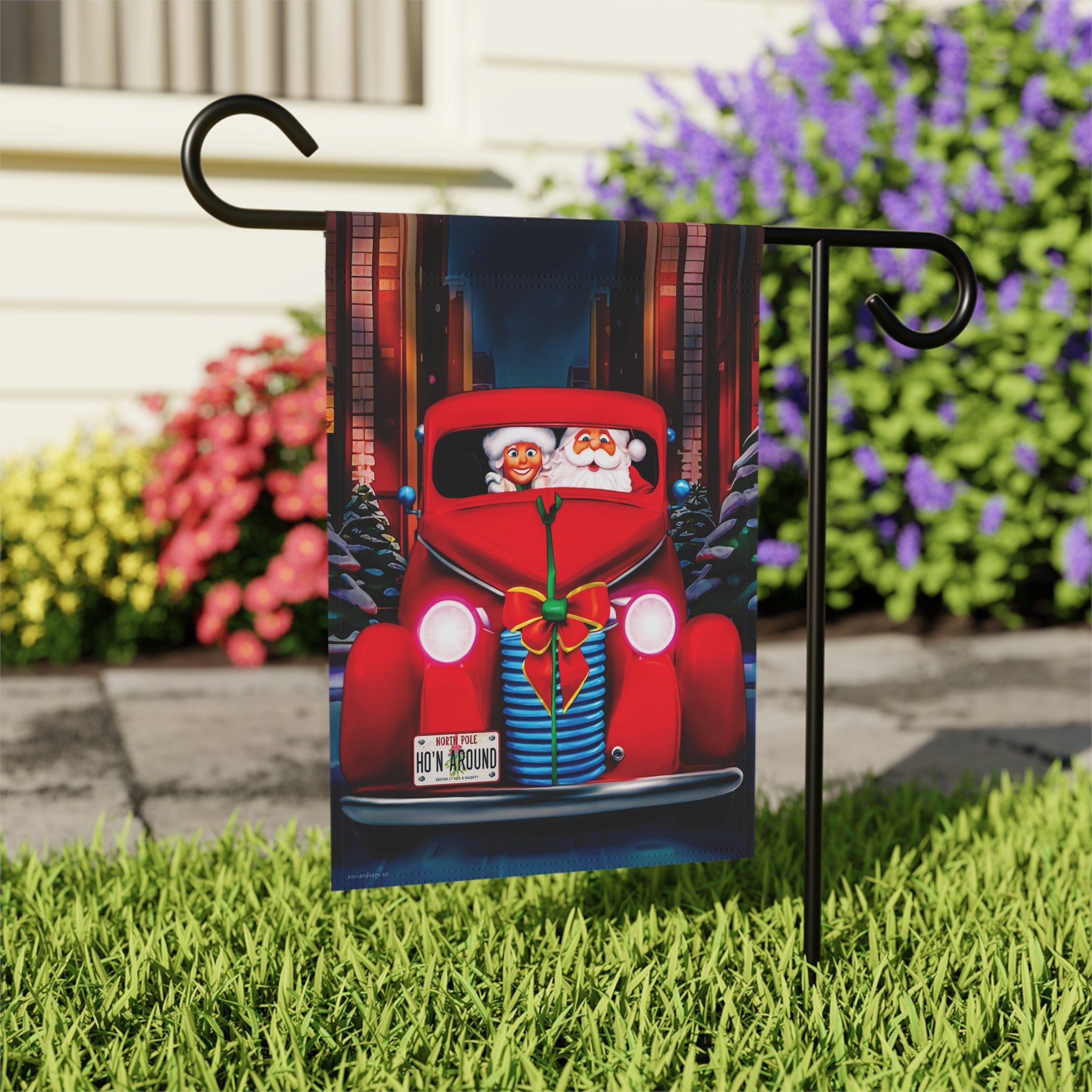 Santa Date Night Cute Holiday Yard Flag