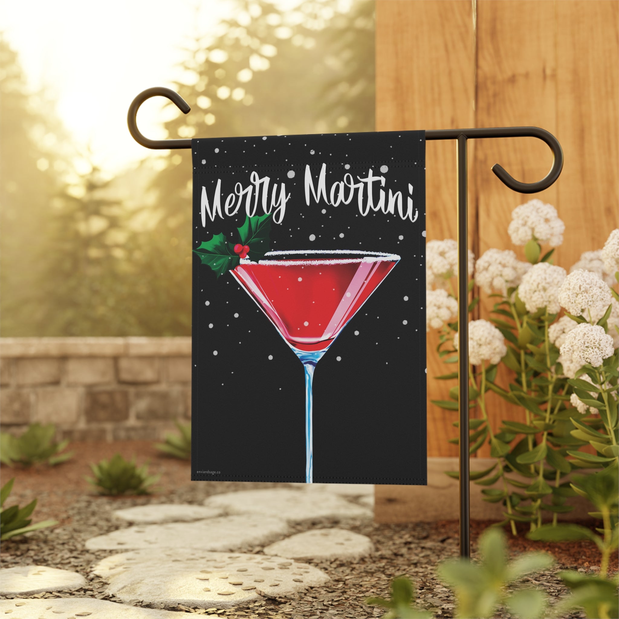 Merry Martini Christmas Flag