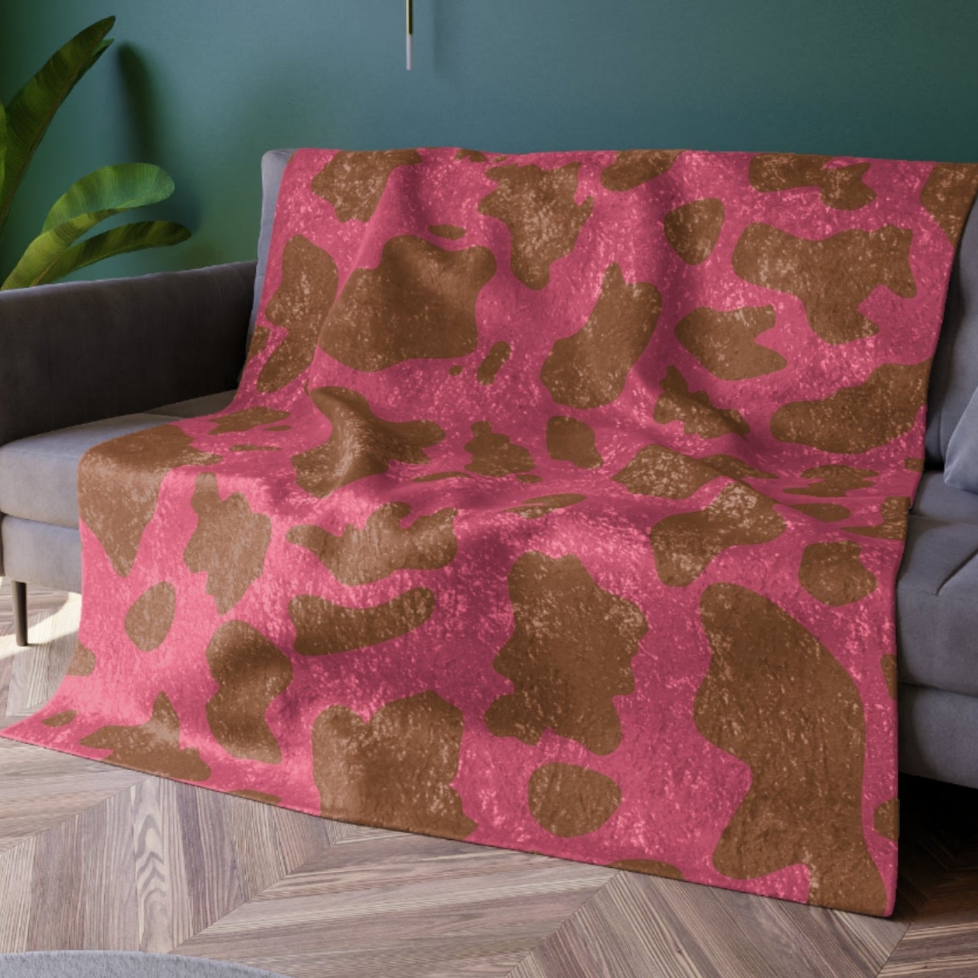 Paradox Pink and Brown Animal Print Decorative Throw Blanket