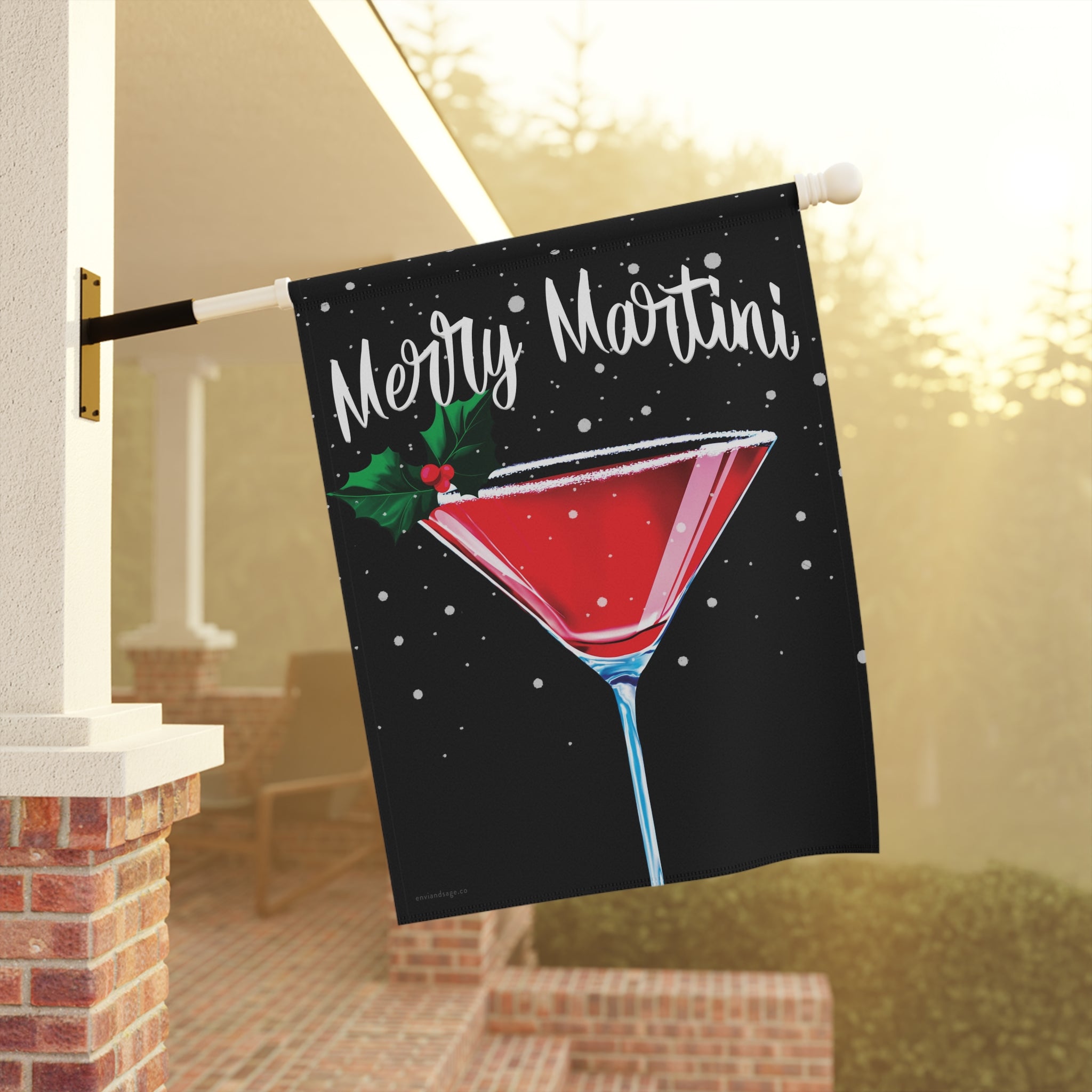 Merry Martini Christmas Flag