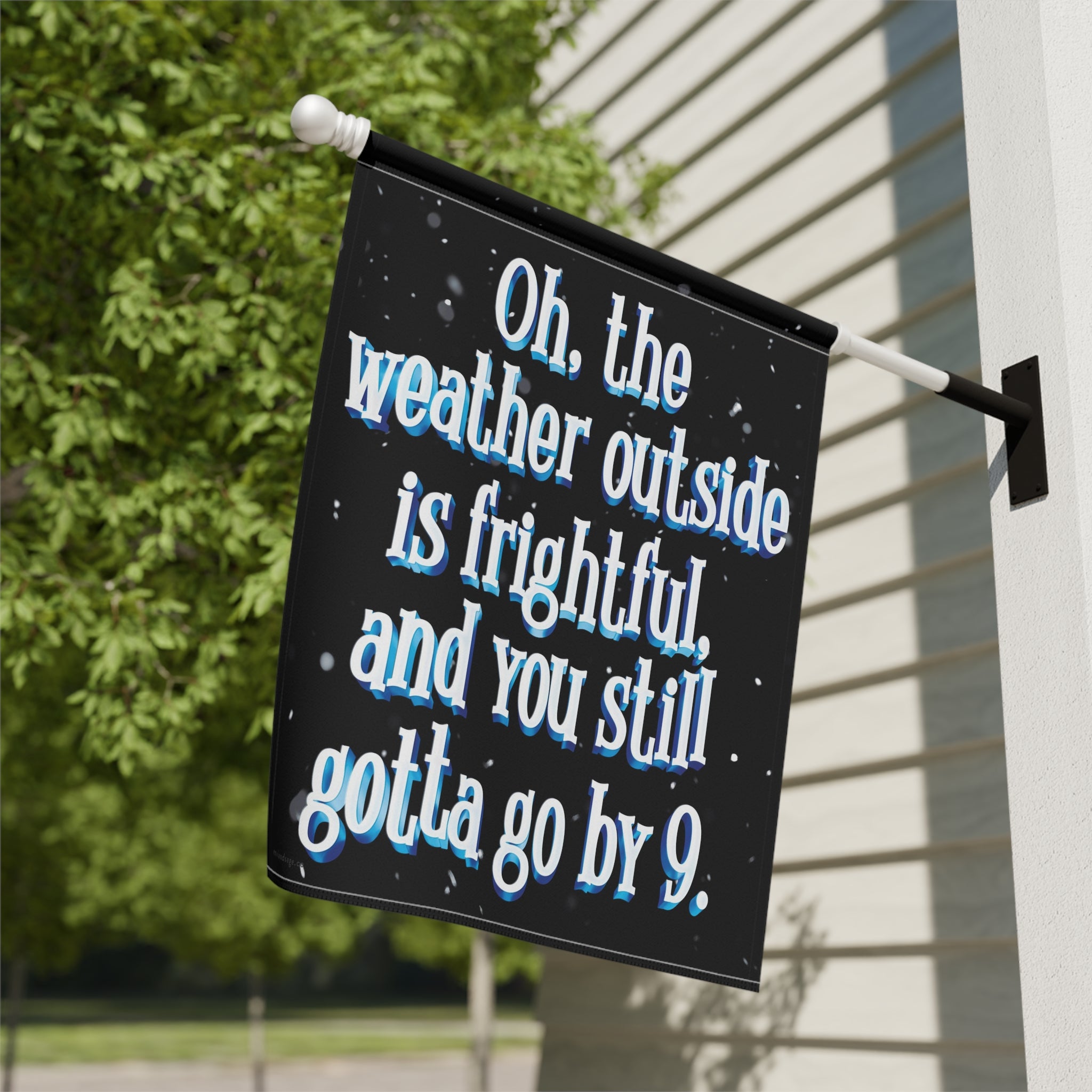 Leave By 9pm Funny Holiday Party Christmas Flag