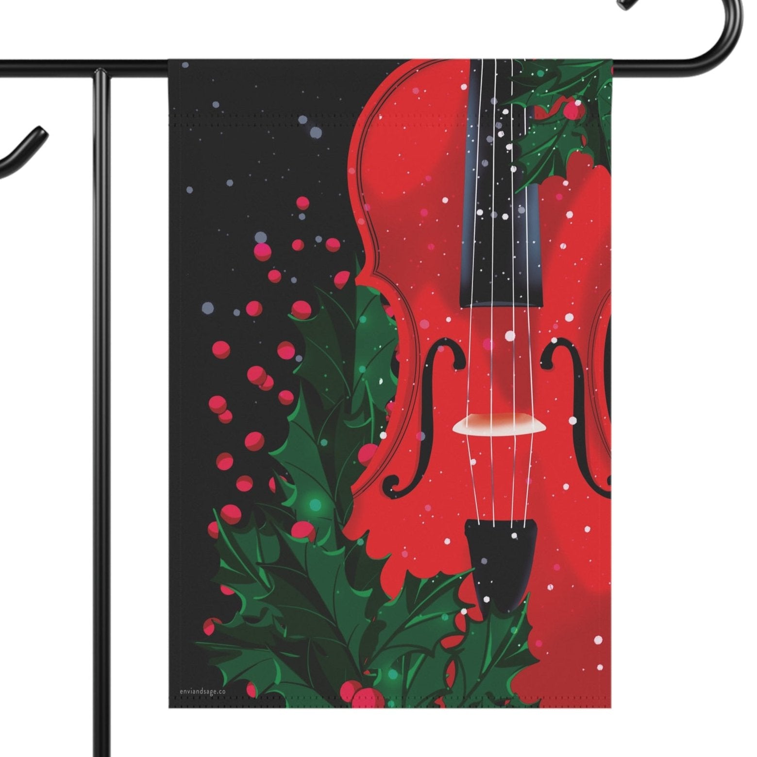 Ivy Violin Classical Christmas Flag