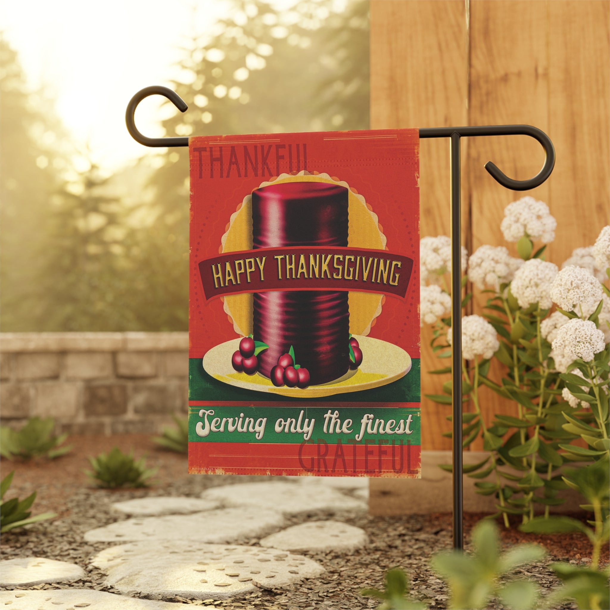 Cranberry Sauce Funny Retro Thanksgiving Yard Flag