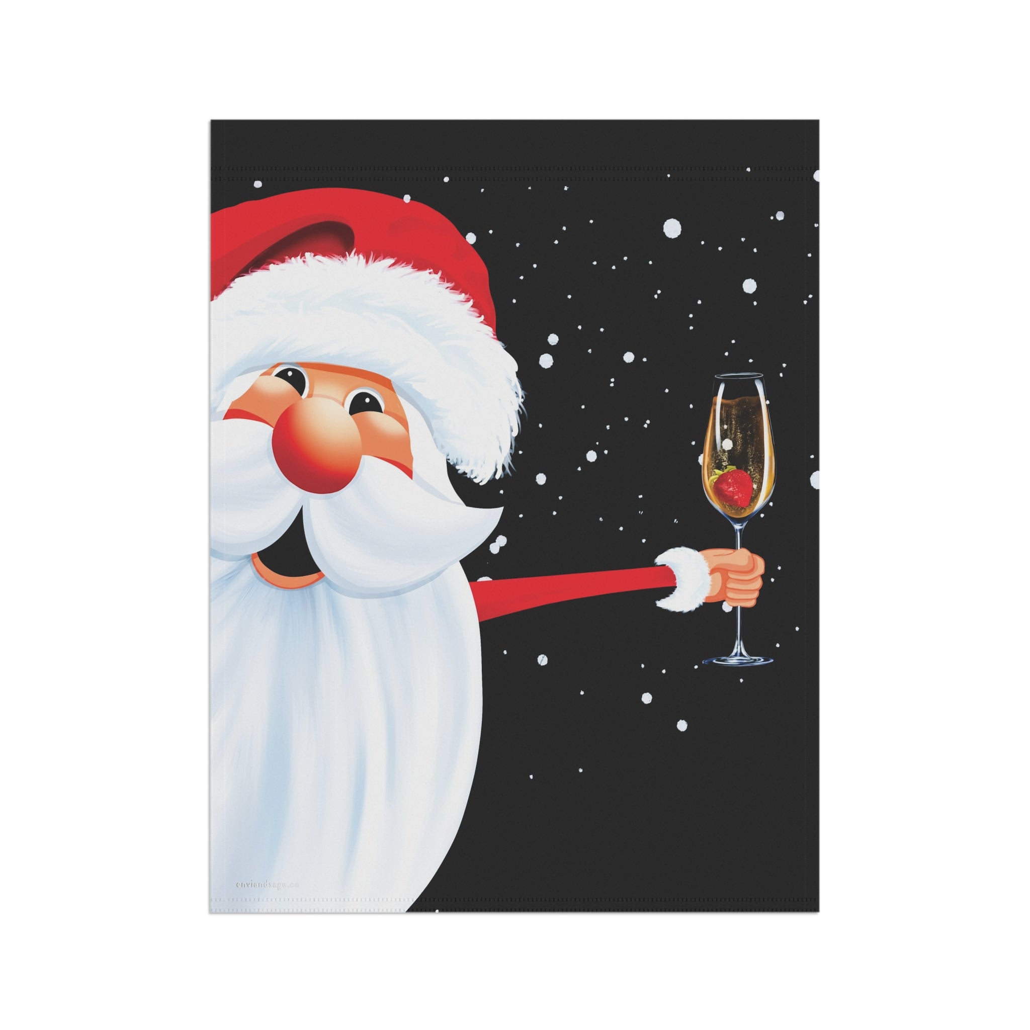 Champagne Party Santa Funny Christmas Flag