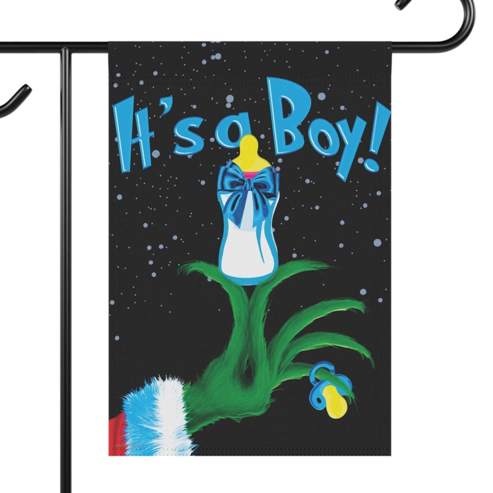 It's a boy grinch baby announcement Christmas flag banner
