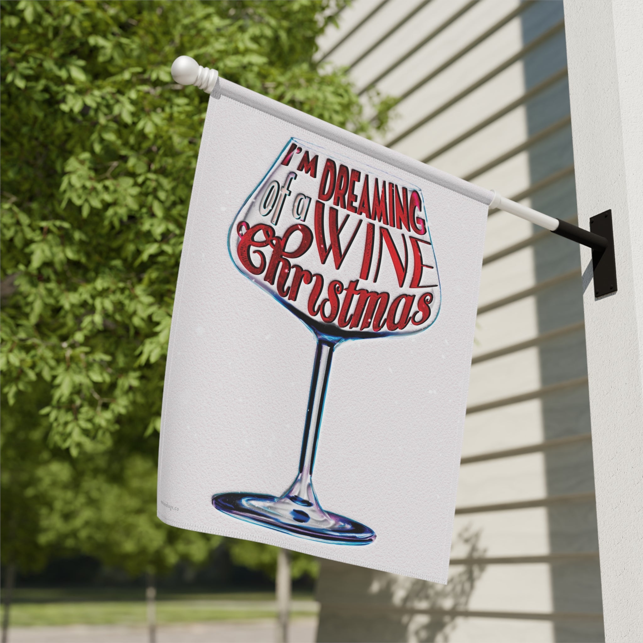 Dreaming of a Wine Christmas Yard Flag