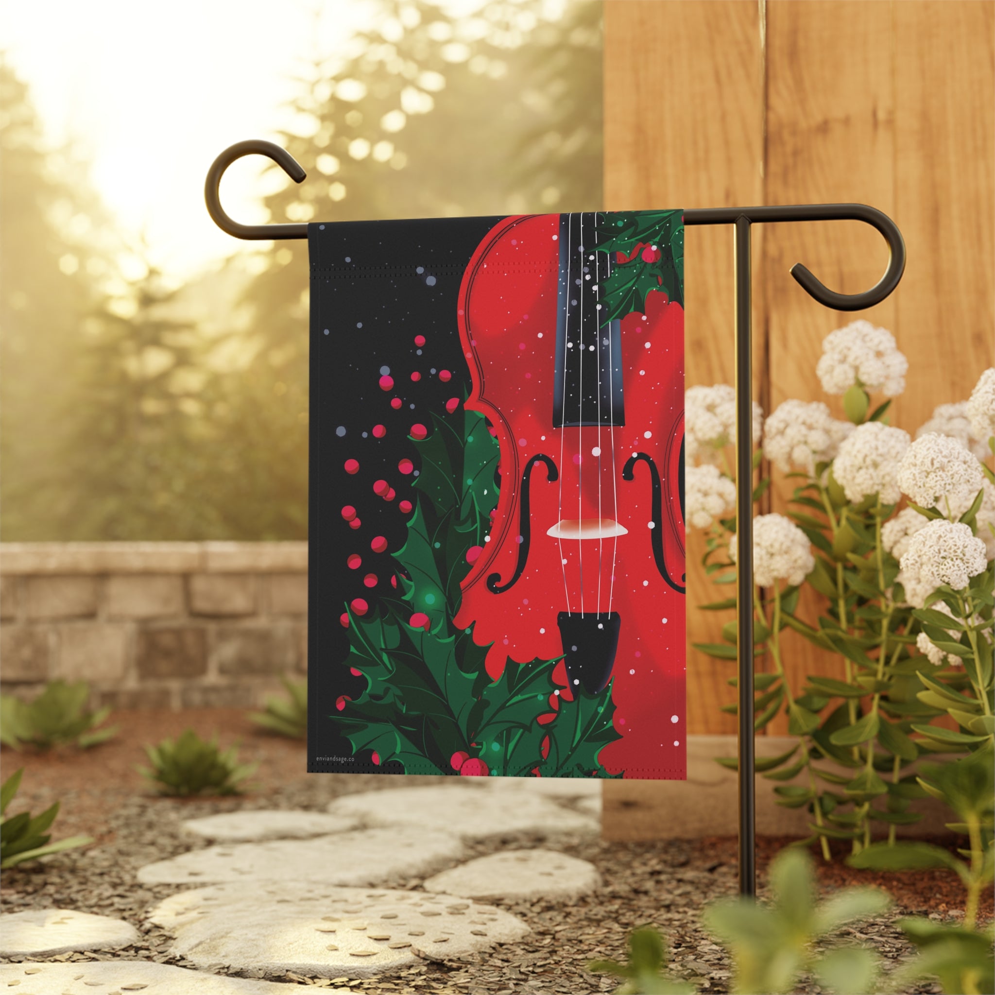 Ivy Violin Classical Christmas Flag
