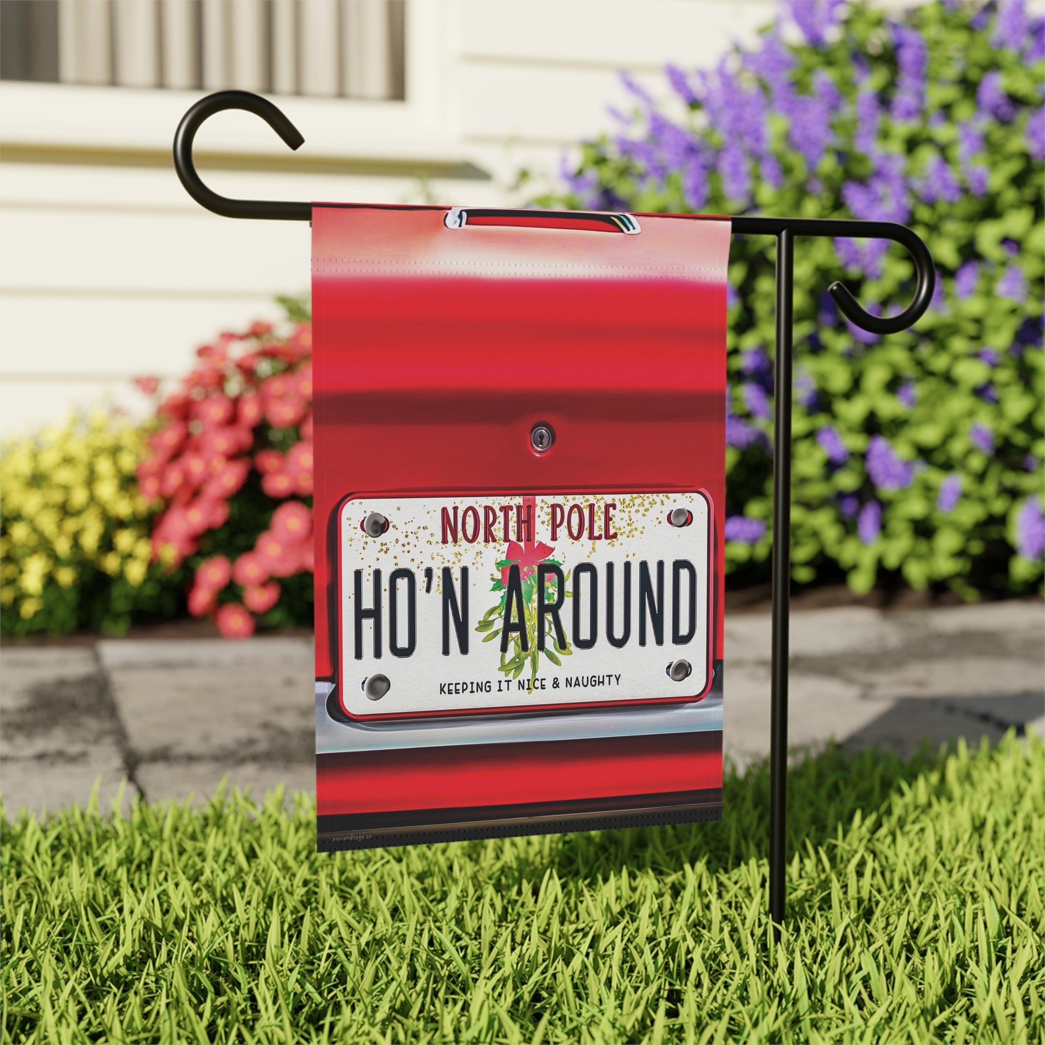 Santa's Sleigh Ho'n Around  Funny Yard Flag