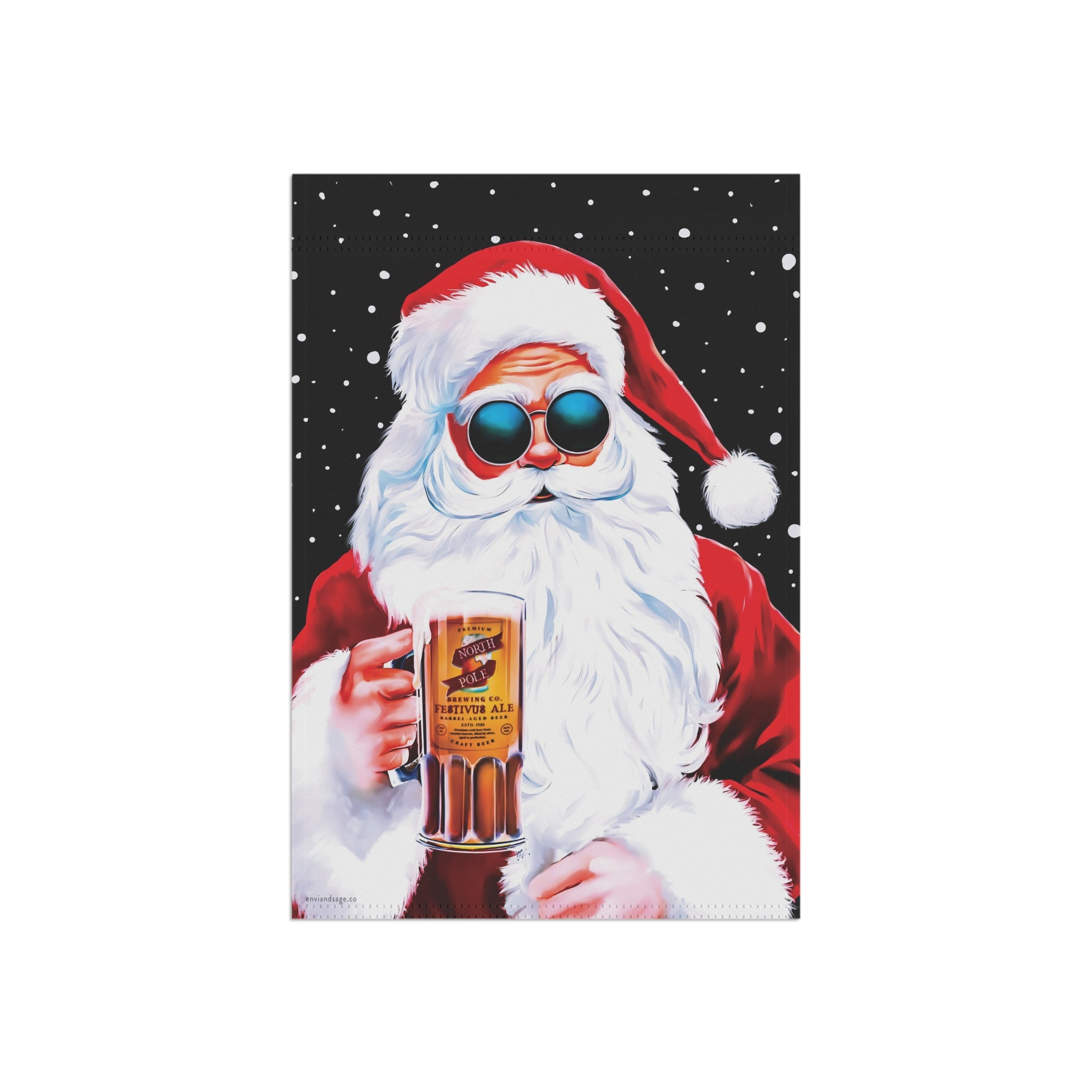 Groovy Santa Cheers Funny Christmas Flag