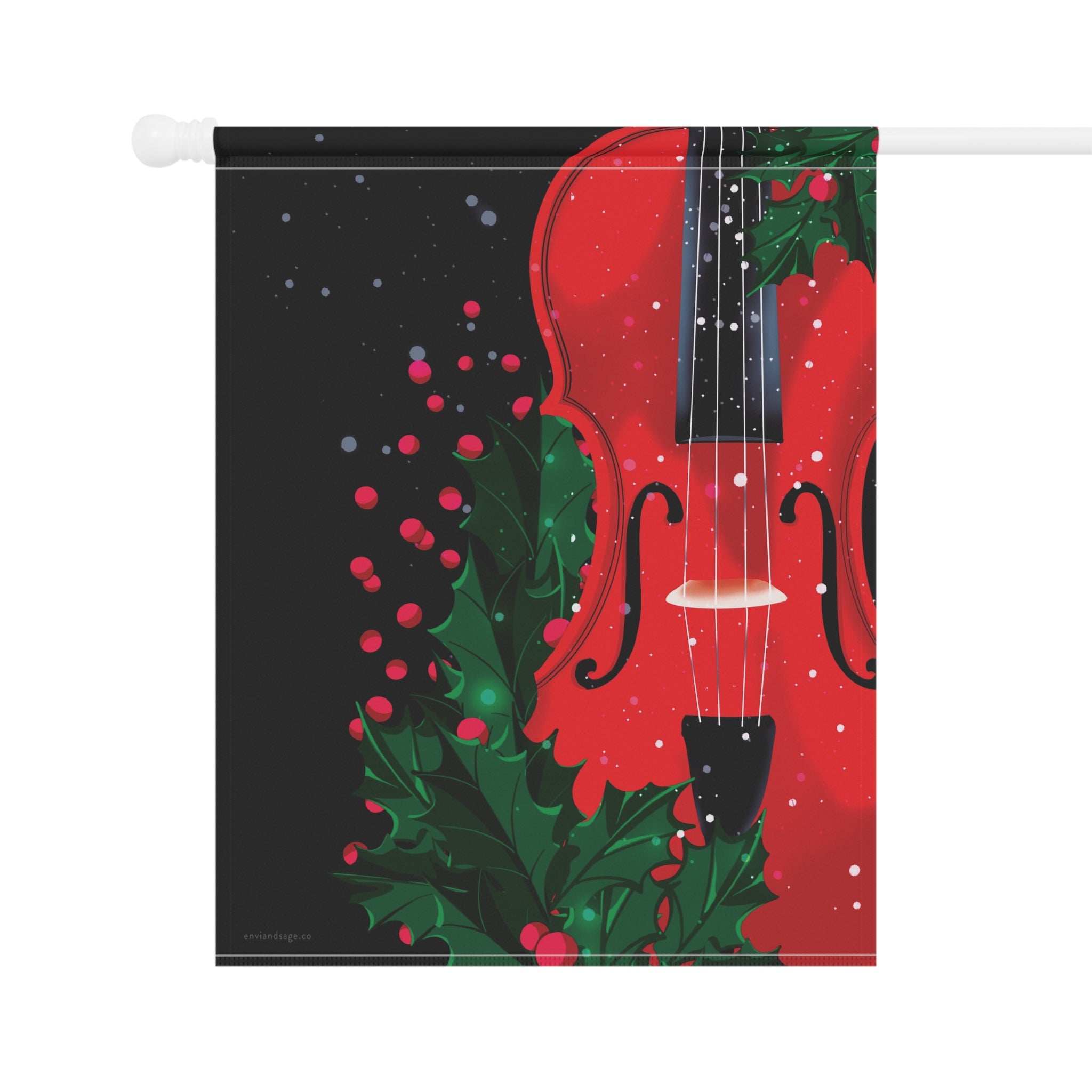 Ivy Violin Classical Christmas Flag