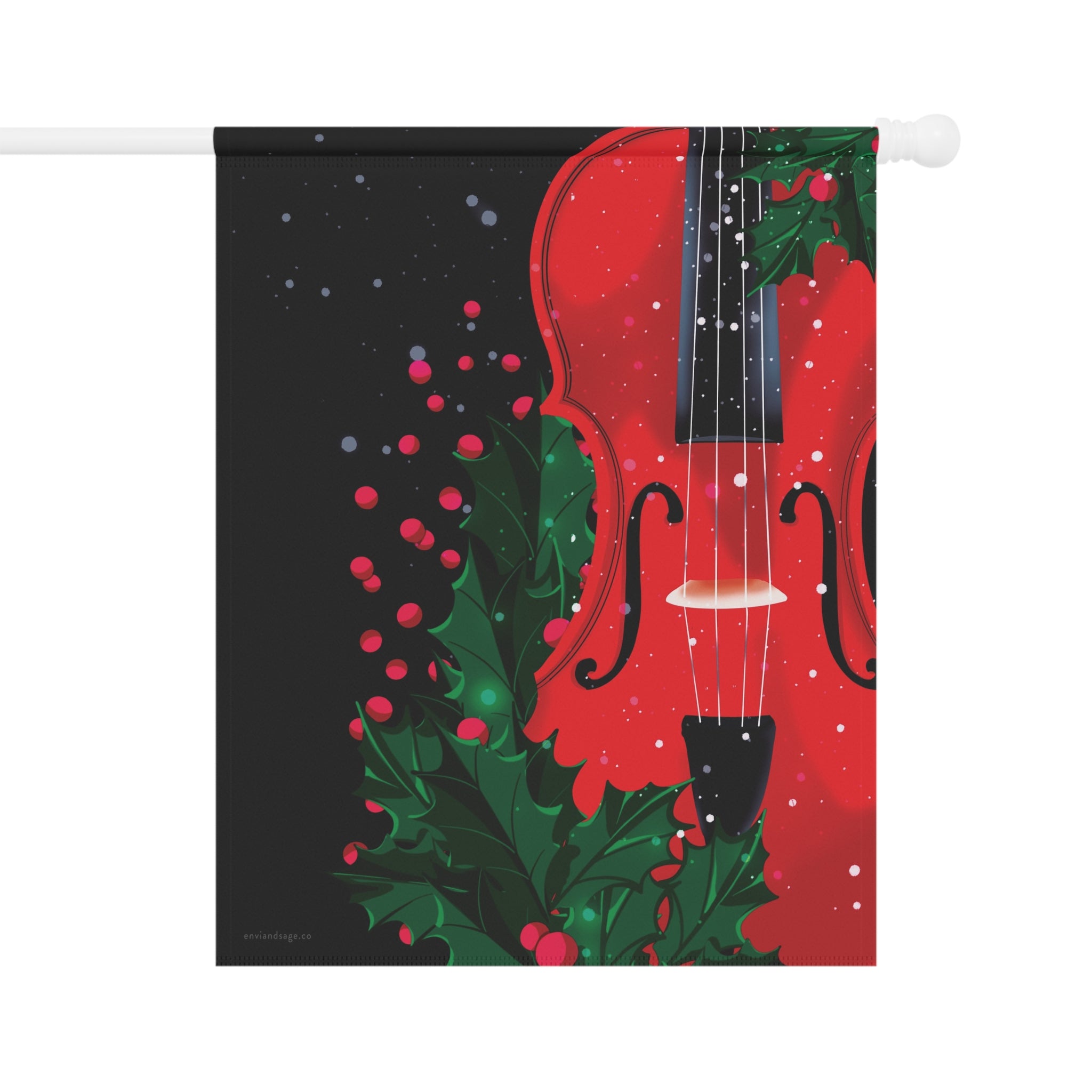 Ivy Violin Classical Christmas Flag