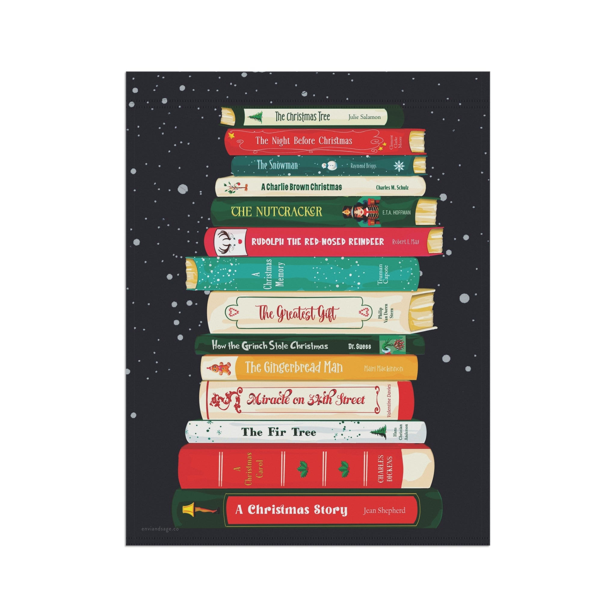 Classic Christmas Books Christmas Flag