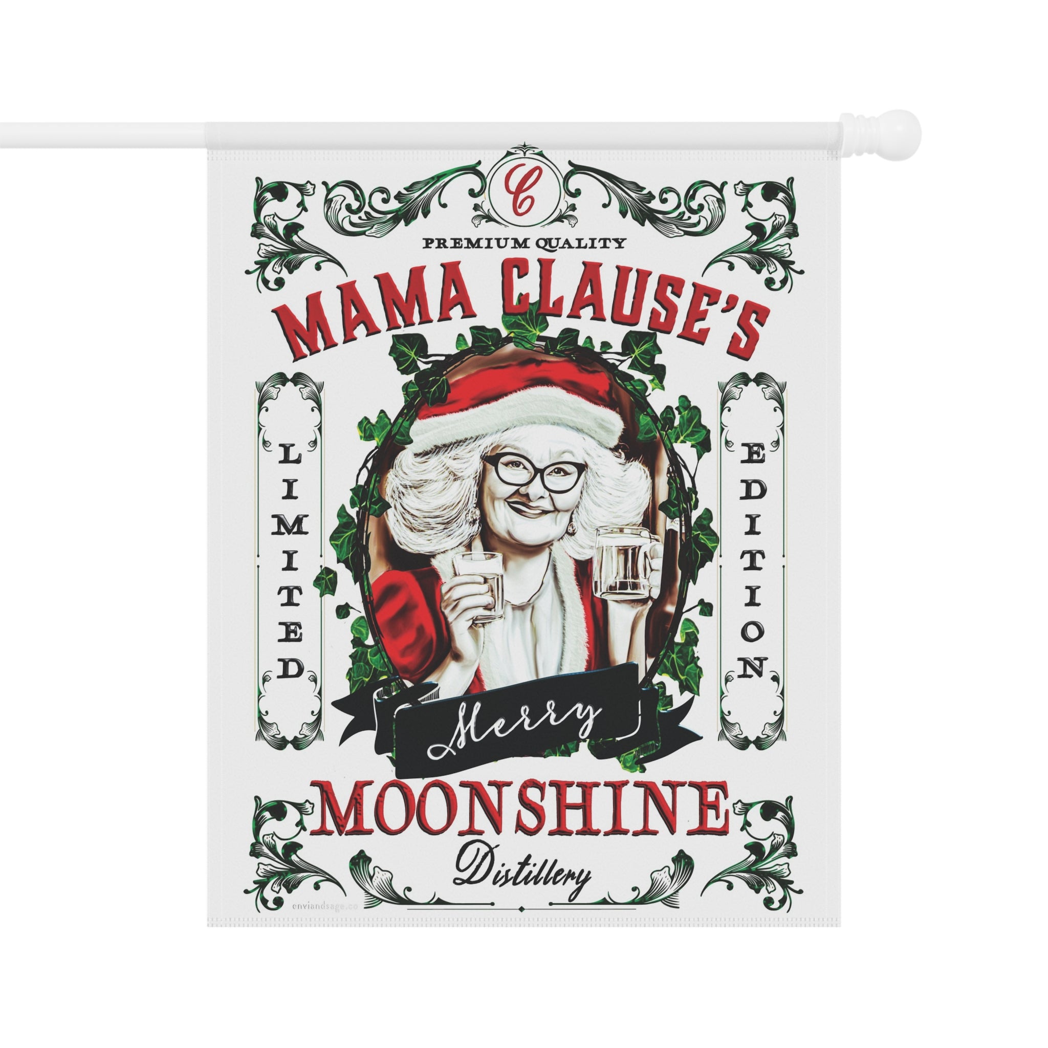 Mama Clause Moonshine Funny Christmas Flag