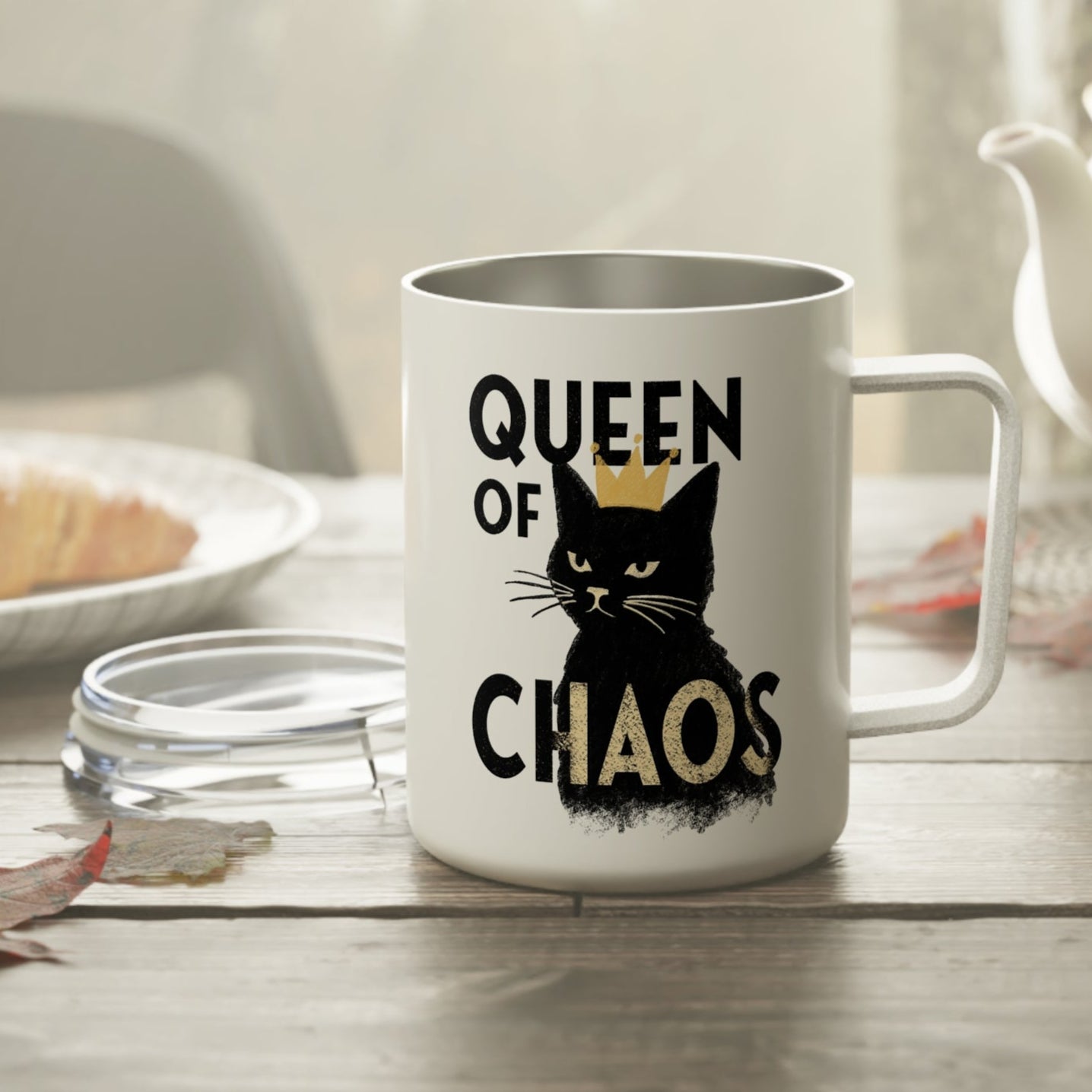 Queen of Chaos Black Cat Stainless Steel Travel Mug 10oz
