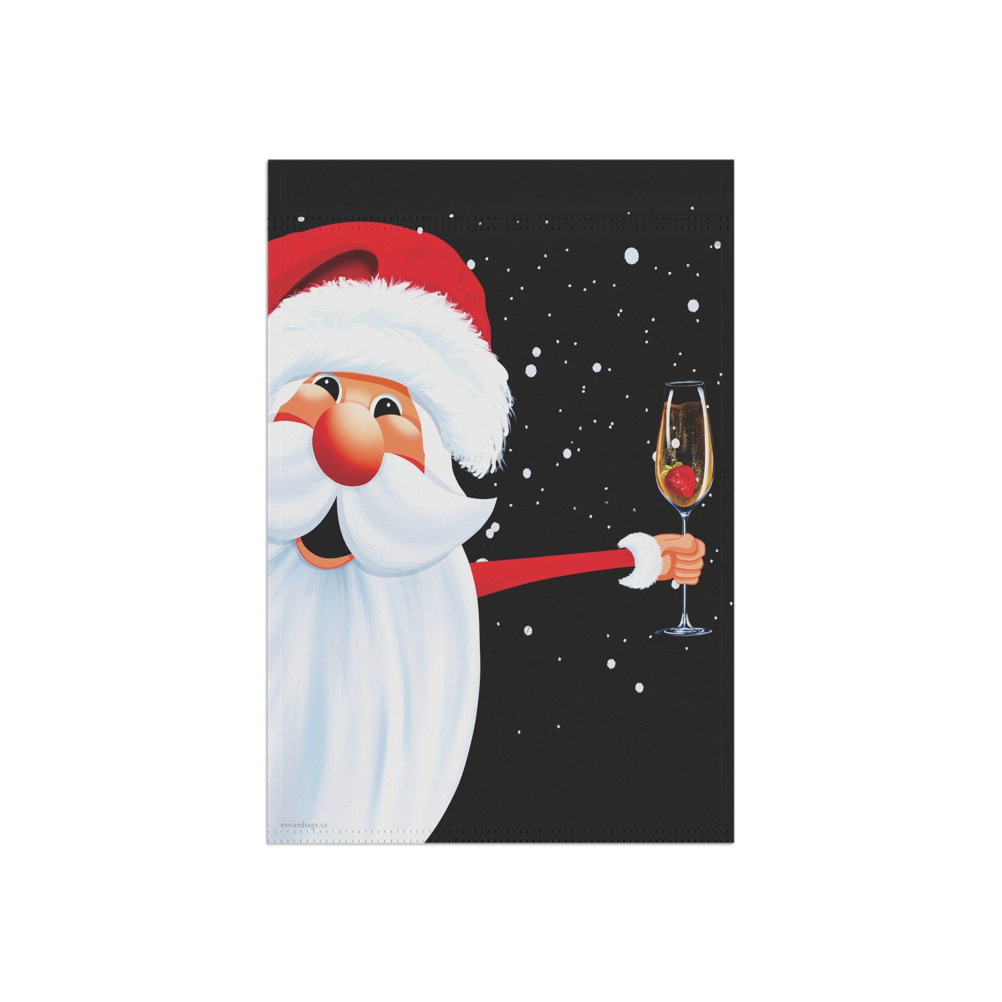 Champagne Party Santa Funny Christmas Flag