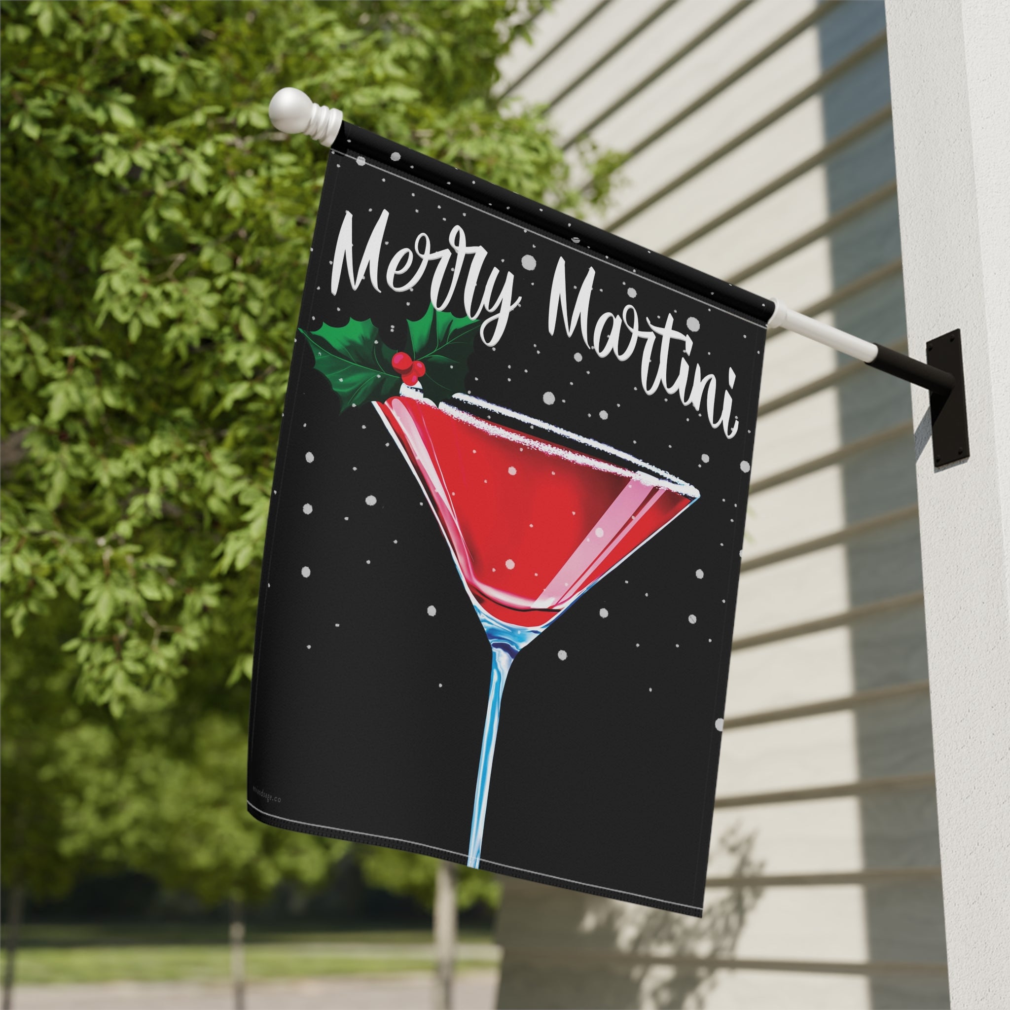 Merry Martini Christmas Flag